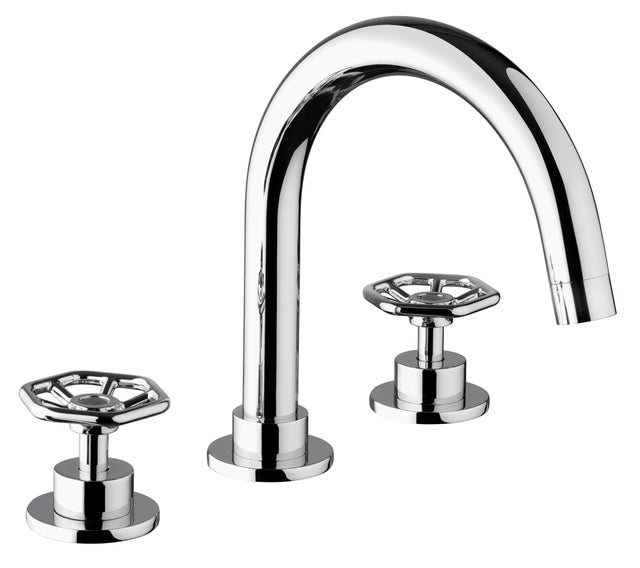 Rubinetto per lavabo a canna media getto laminare cristallino Flower cromato lucido JACUZZI RUBINETTERIA