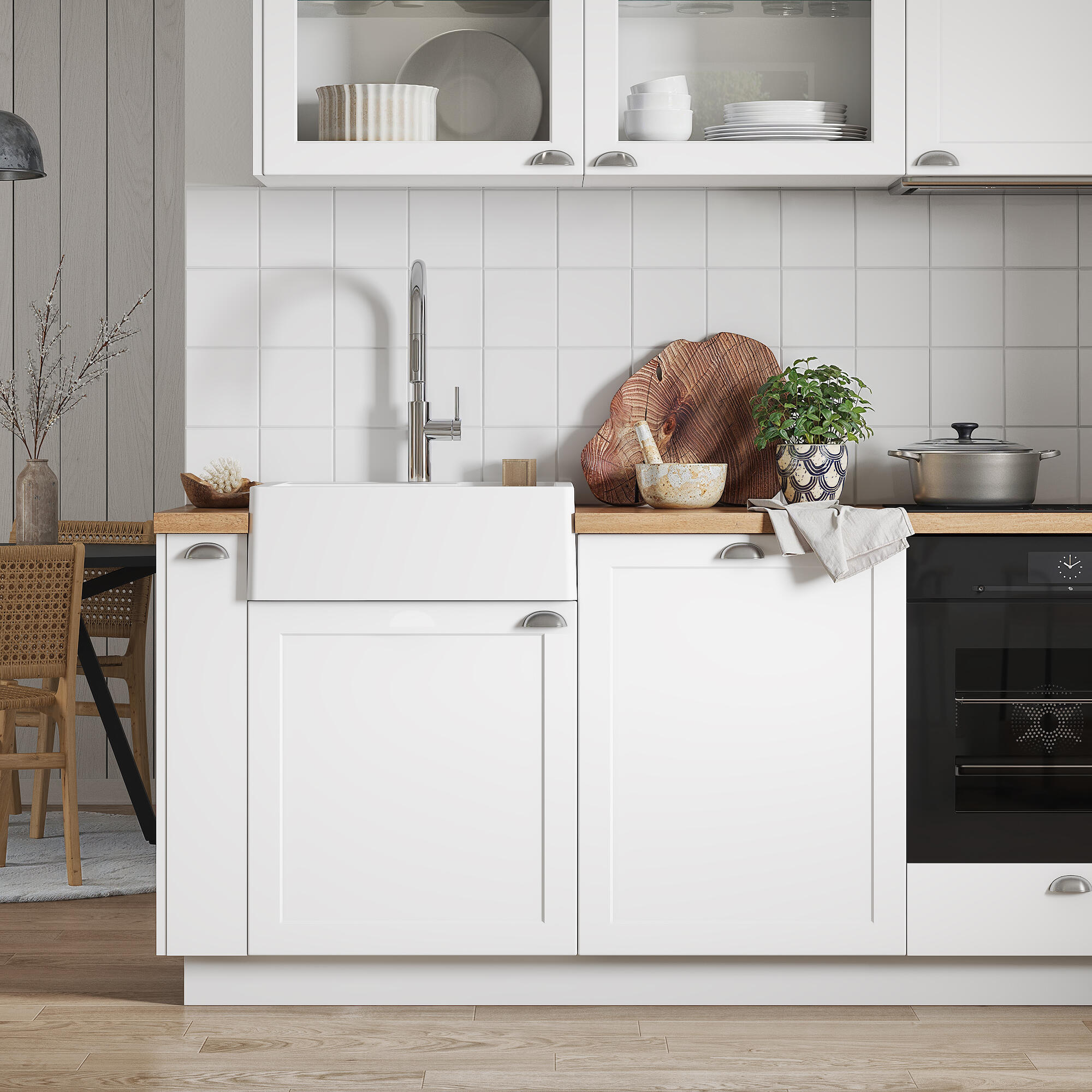 Caisson bas de cuisine DELINIA gris H.64 x l.60 x P.58 cm - 3