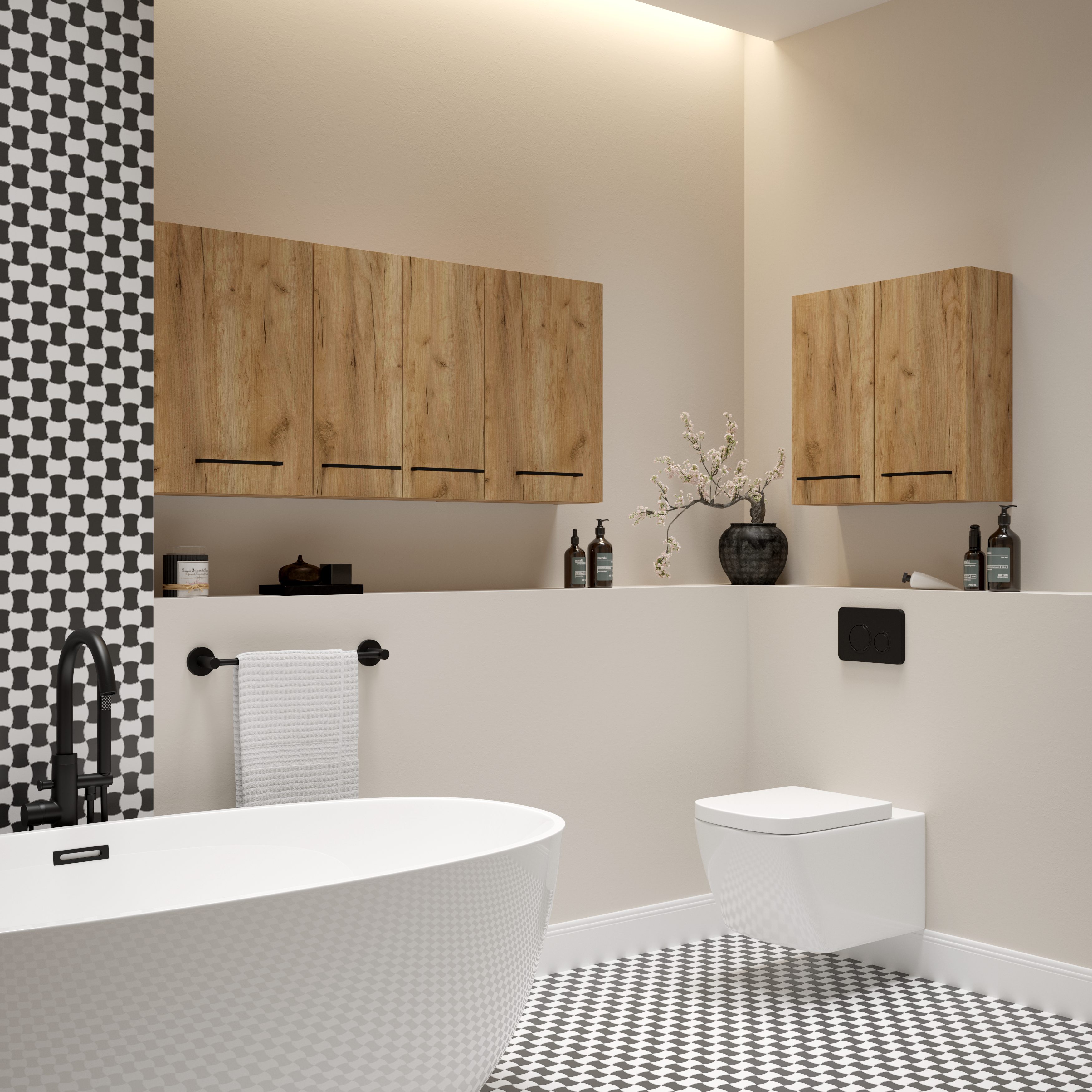Szafka łazienkowa wisząca Duo 60x20x60 cm złoty dąb Defra - 2
