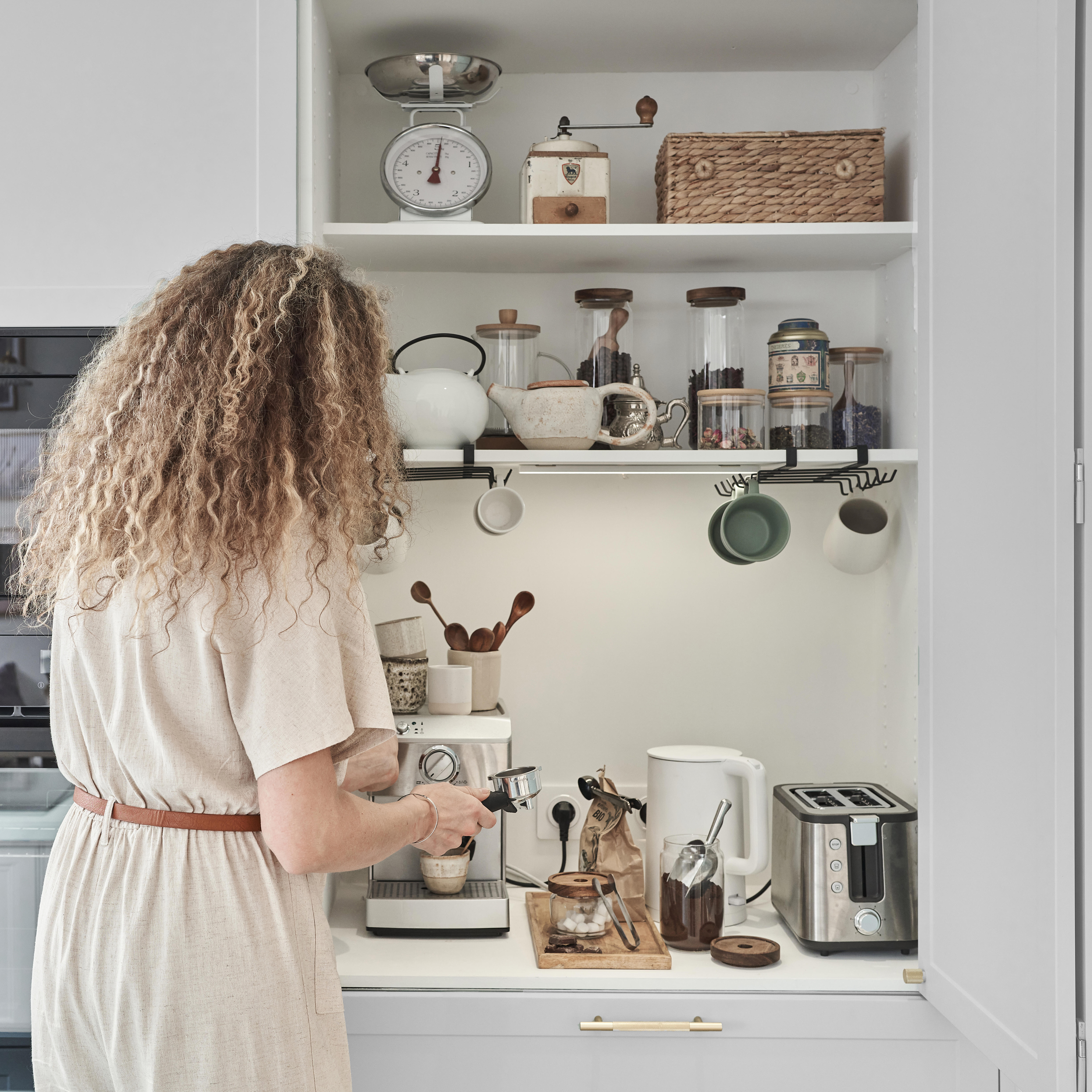 Caisson bar à café DELINIA, blanc H.139.3 x l.90 x P.58 cm - 3