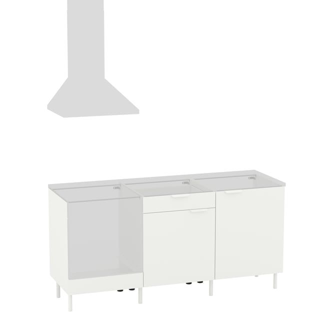 Cuisine en kit Eleki blanc 3 meubles, l.180 x H.87.1 x P.58 cm