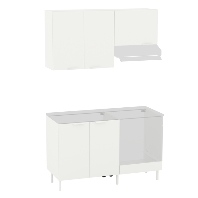 Cuisine en kit Eleki blanc 4 meubles, l.140 x H.217 x P.58 cm