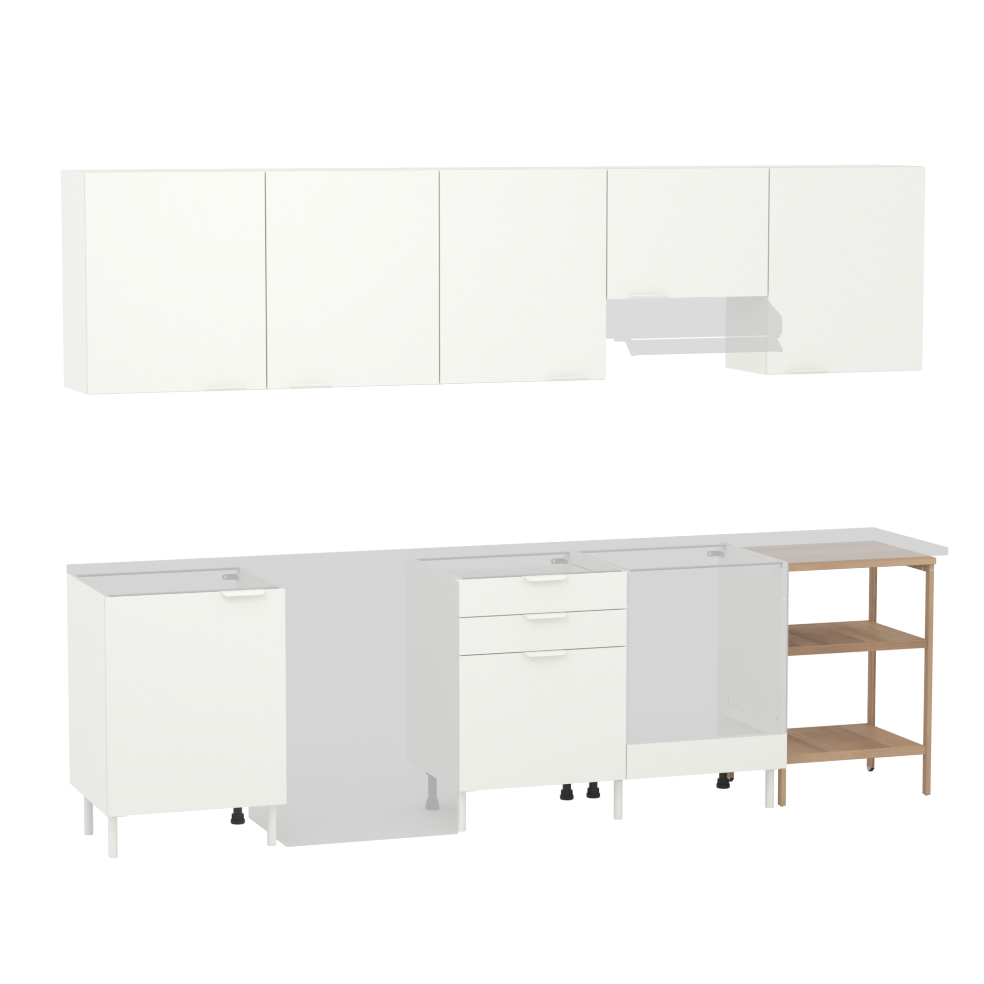 Cucina in kit DELINIA Eleki bianco 4 basi e 5 pensili L 300 cm - 4