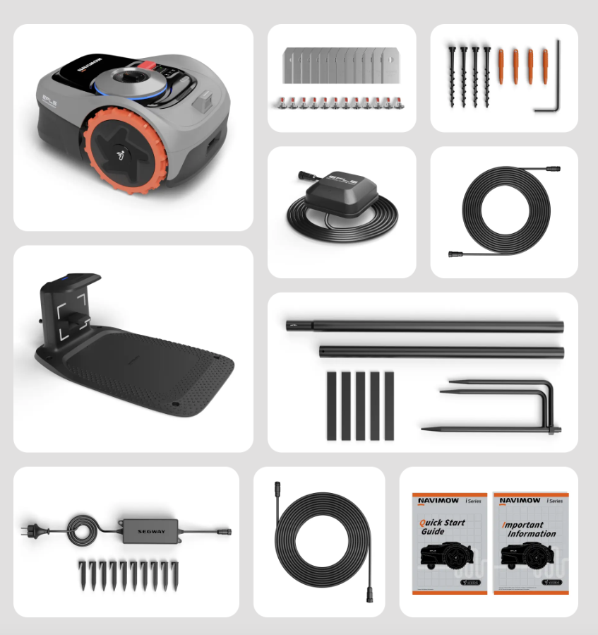 Robot tagliaerba NAVIMOW SEGWAY i105E 500 MQ senza filo perimetrale larghezza di taglio 18 cm - 20