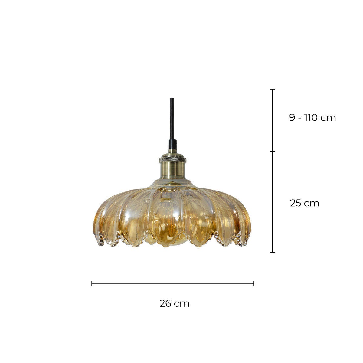 Suspension Petale verre, ambre, Diam.26.0 cm, E27 - 7