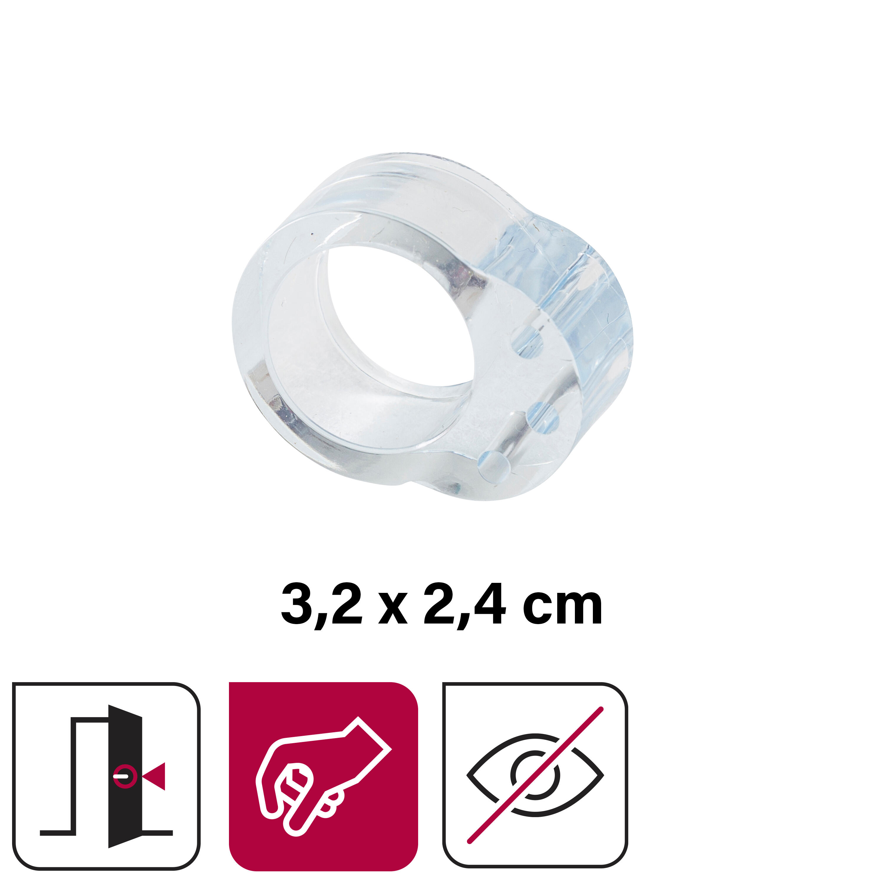 6 Batentes para puxadores de porta transparente 3.2x2.4cm Inspire - 2