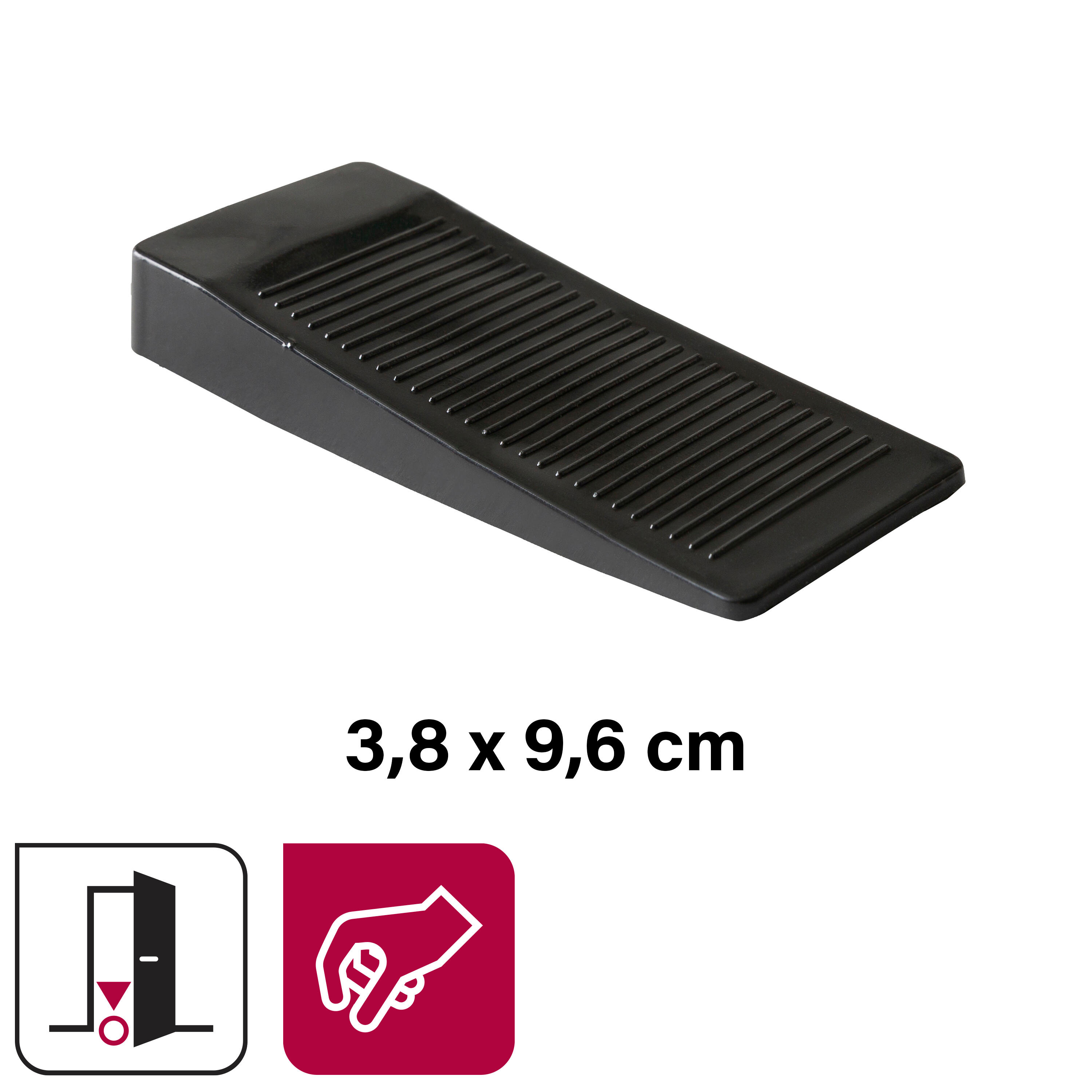 Cuña de puerta INSPIRE Negro PVC, AN.9.6x L.3.9 x H.1.3 cm - 2