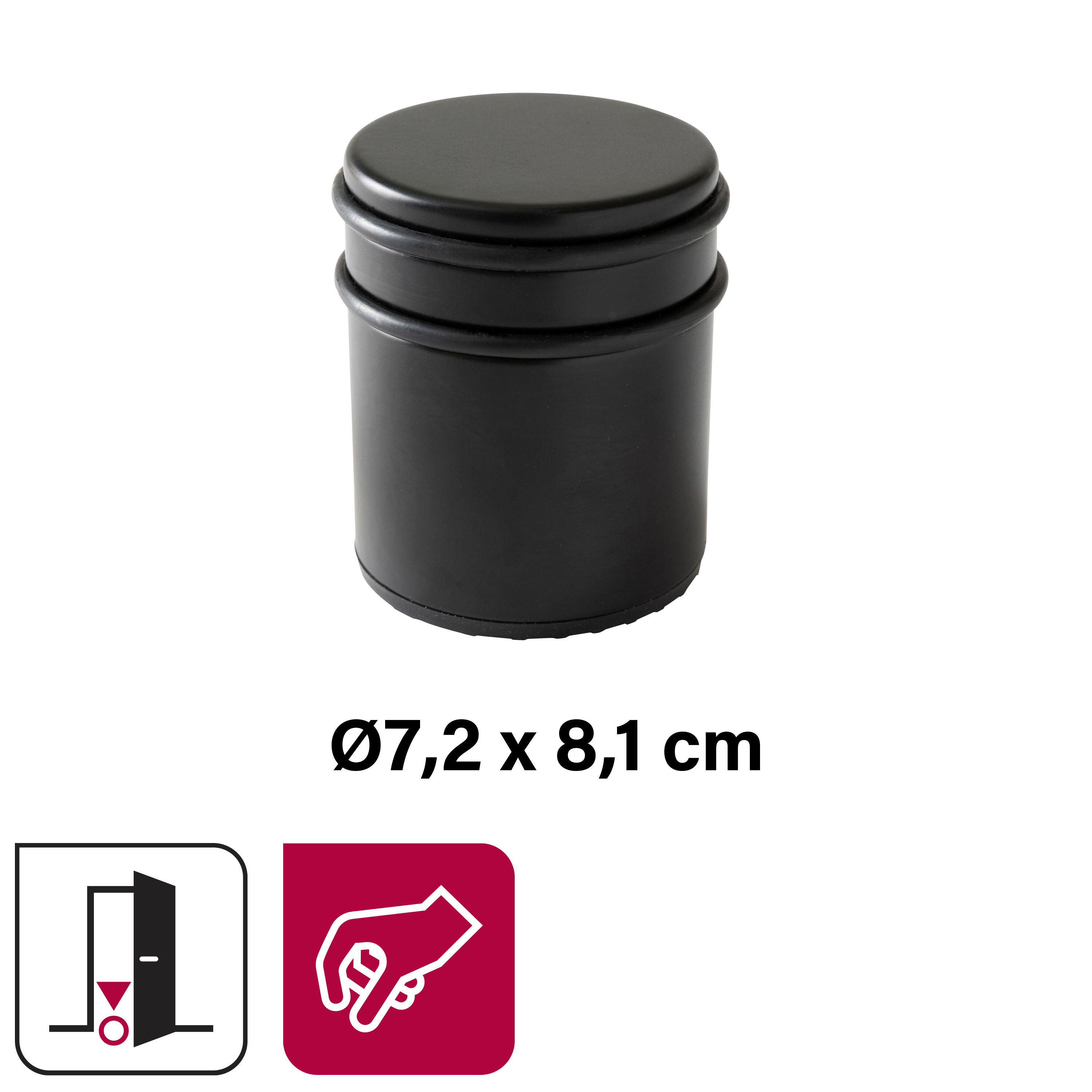 Bloc porte à poser noir mat L.7.2 x H.8.1 x l.7.2 cm - 2