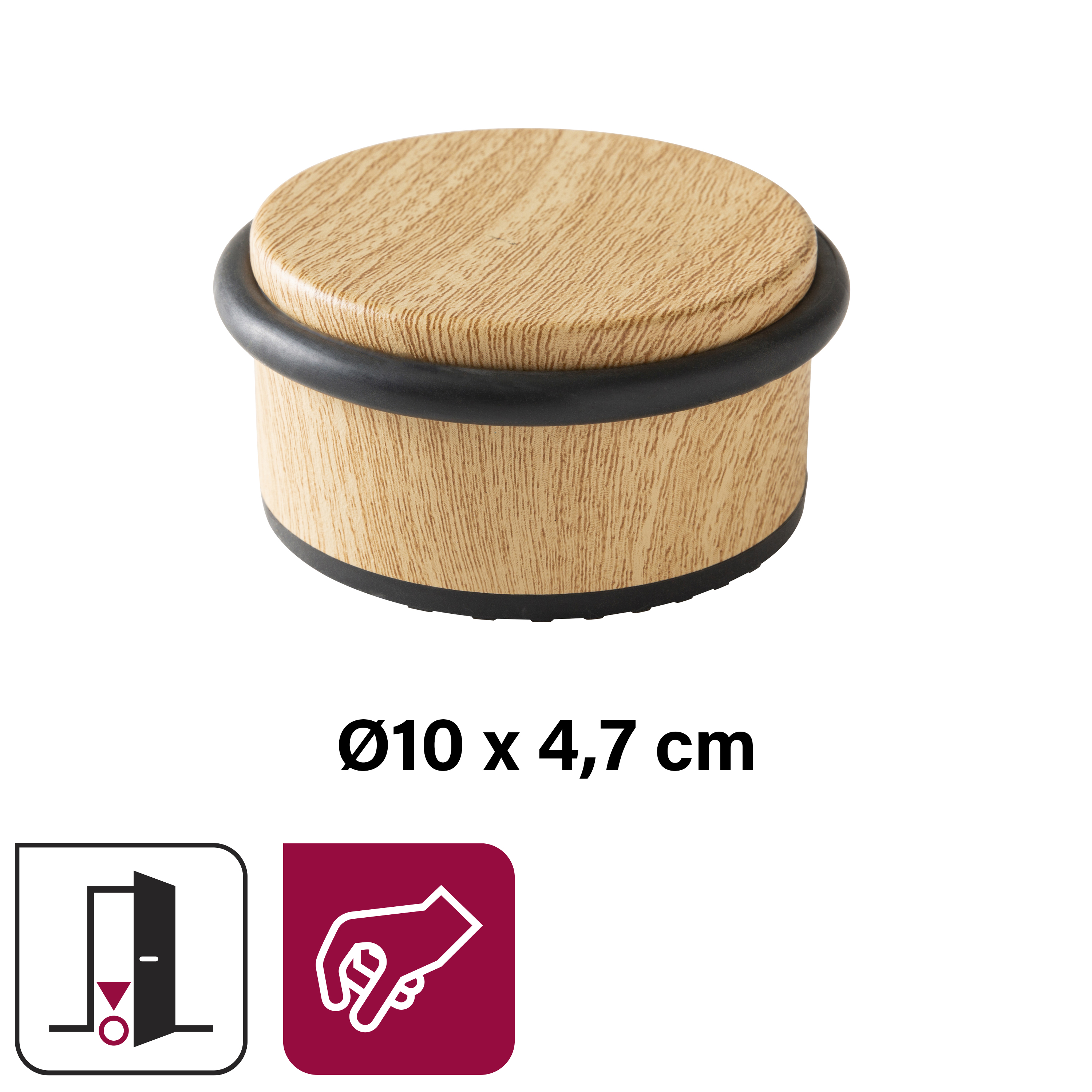 Odbojnik do drzwi niski drewno śr. 8.9 cm Inspire - 2