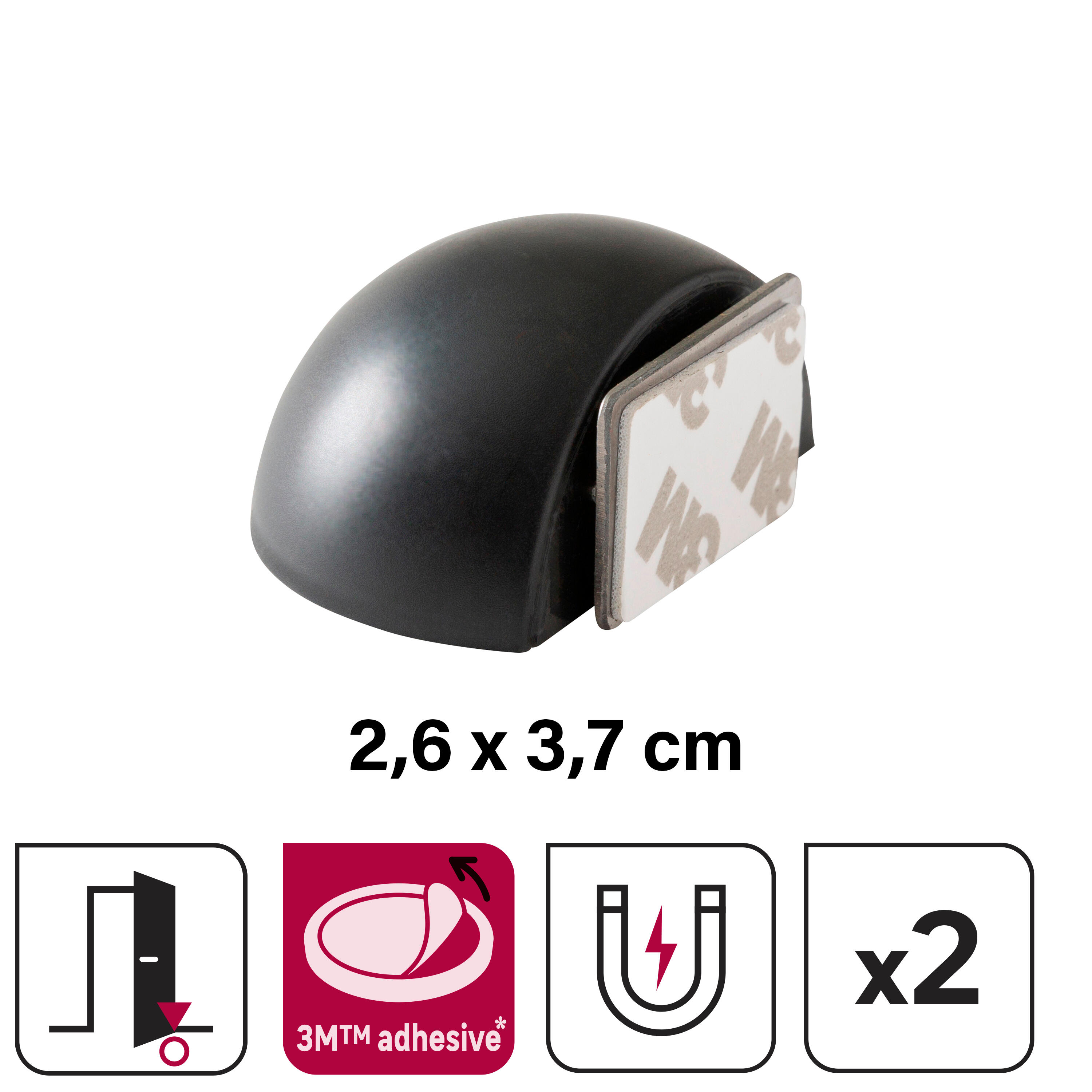 Odbojnik drzwiowy magnetyczny czarny DS20 2 sztuki Inspire - 7