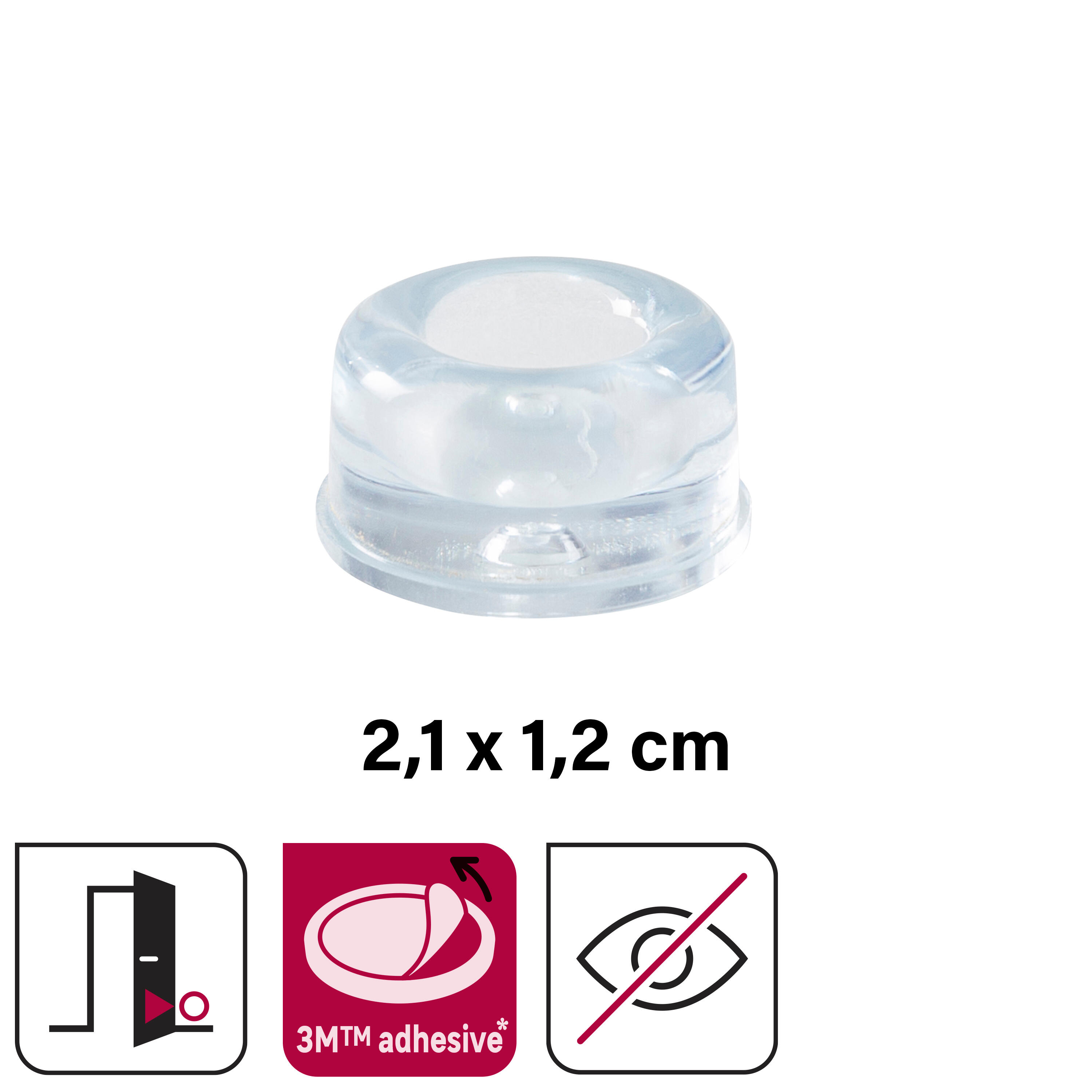 4 Fermaporta Trasparenti Autoadesivi - Protezione Pareti E Mobili Per Casa E Ufficio - Foto 8