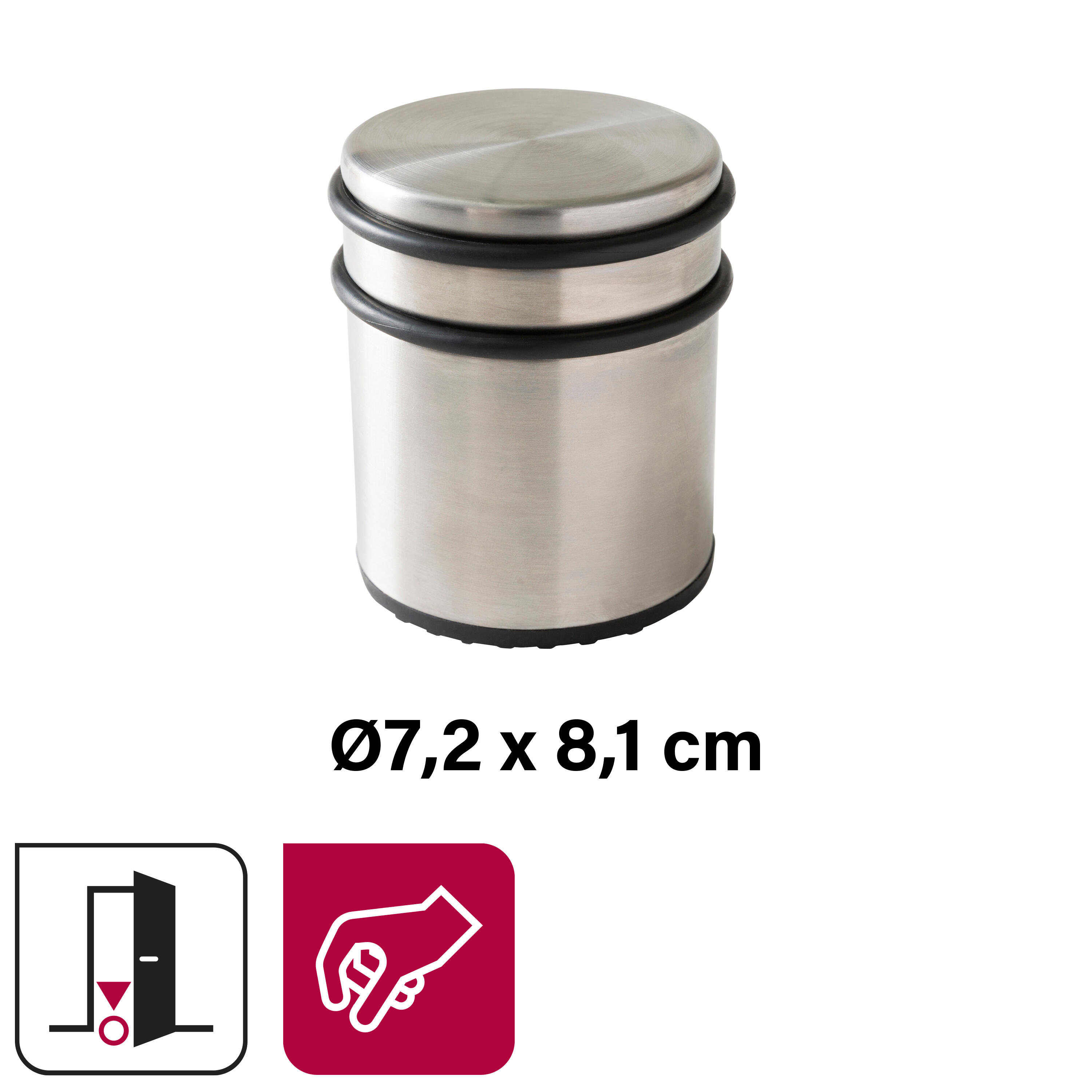 Batente bloqueador para porta anel duplo níquel ø7.2x8.1cm Inspire - 2