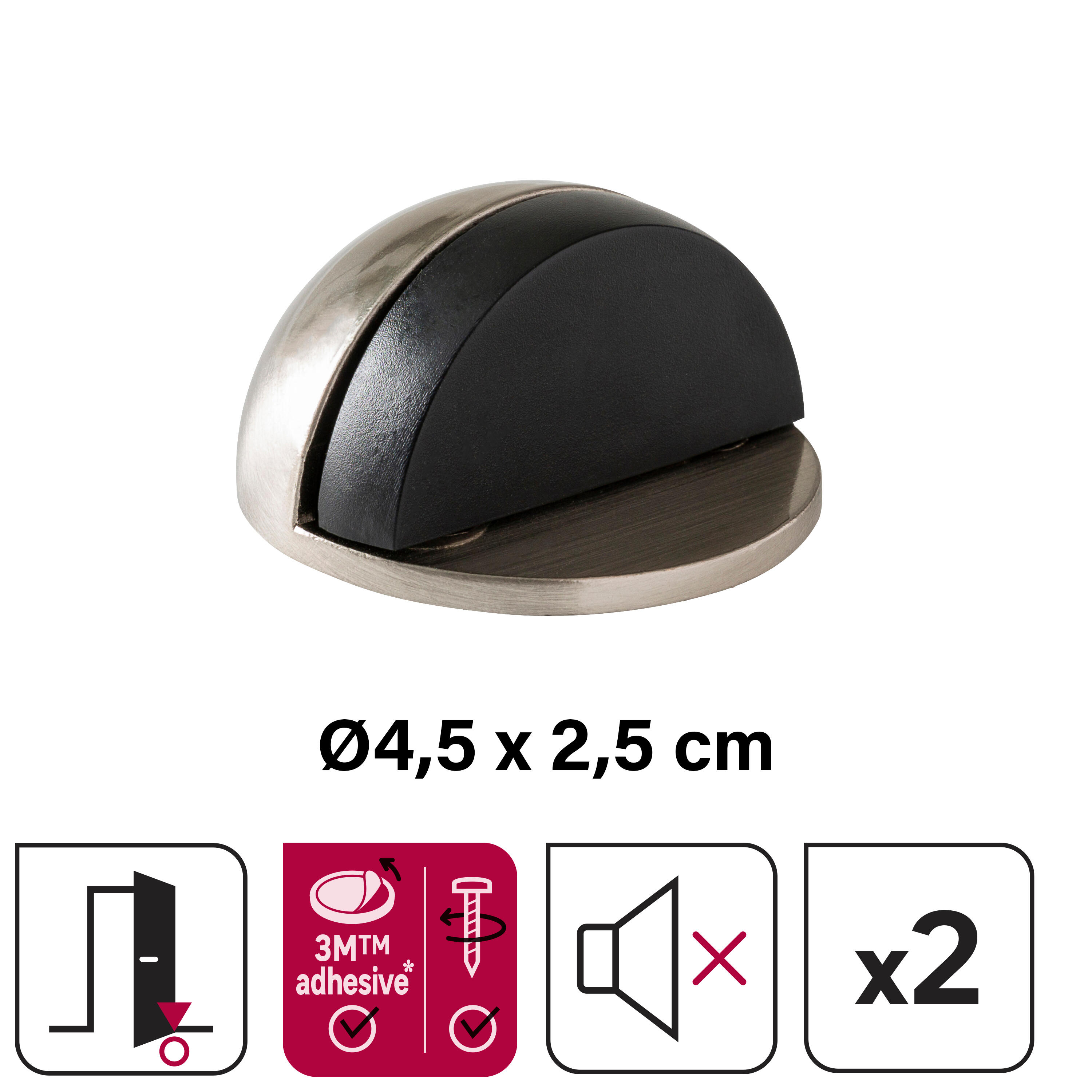 Odbojnik drzwiowy kulisty nikiel DS38 średnica 4.7 cm Inspire - 5