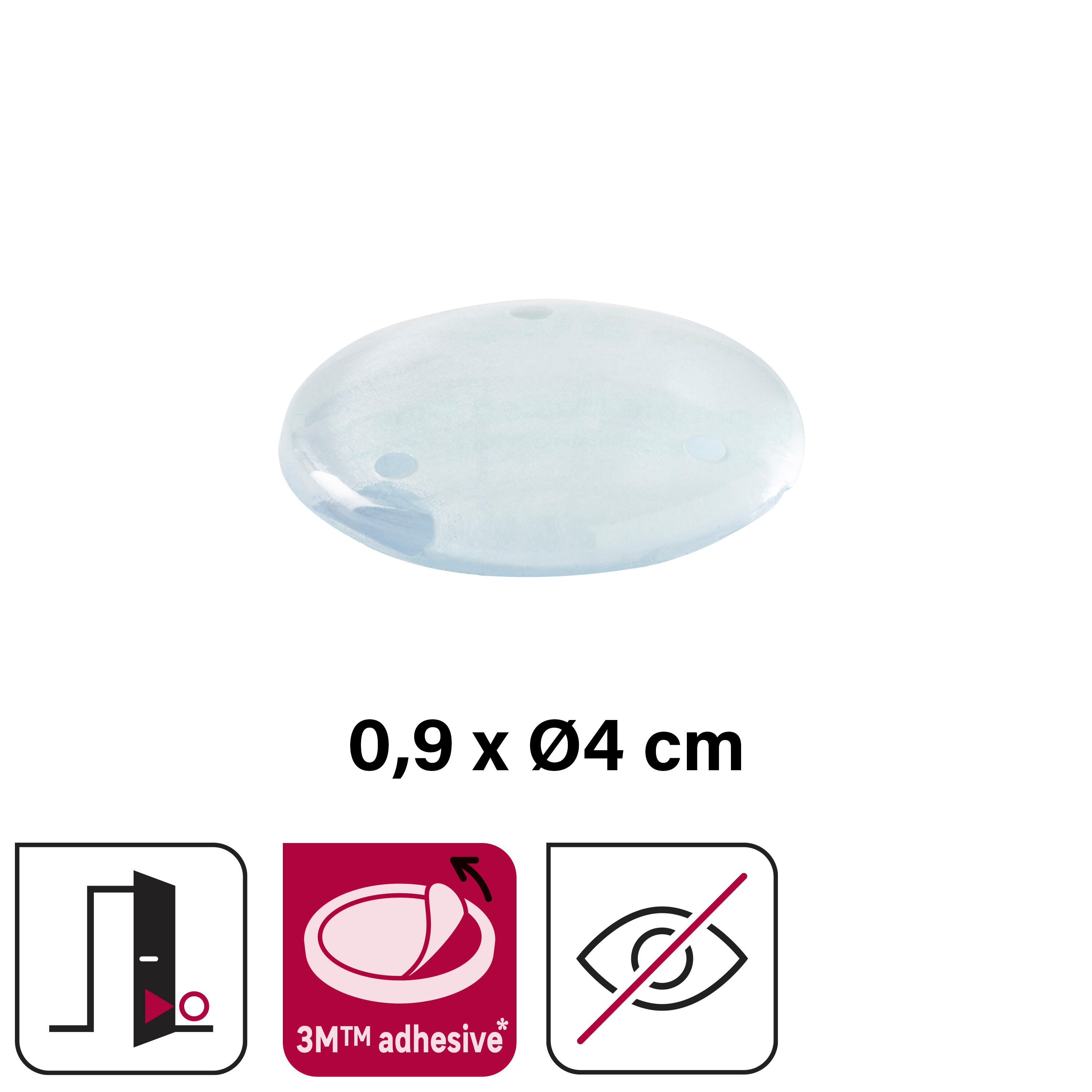 Batente adesivos amolf  parede transp 0.9x4cm 4 peças - 2