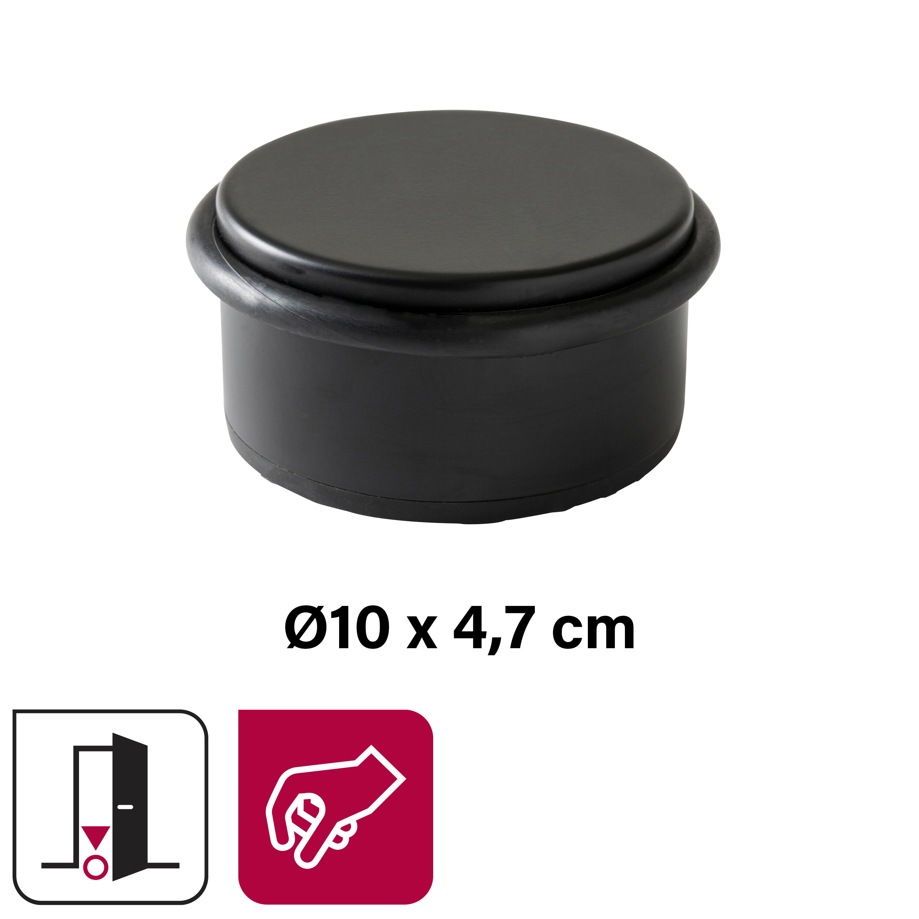 Odbojnik do drzwi niski czarny śr.10.2 cm Inspire - 2