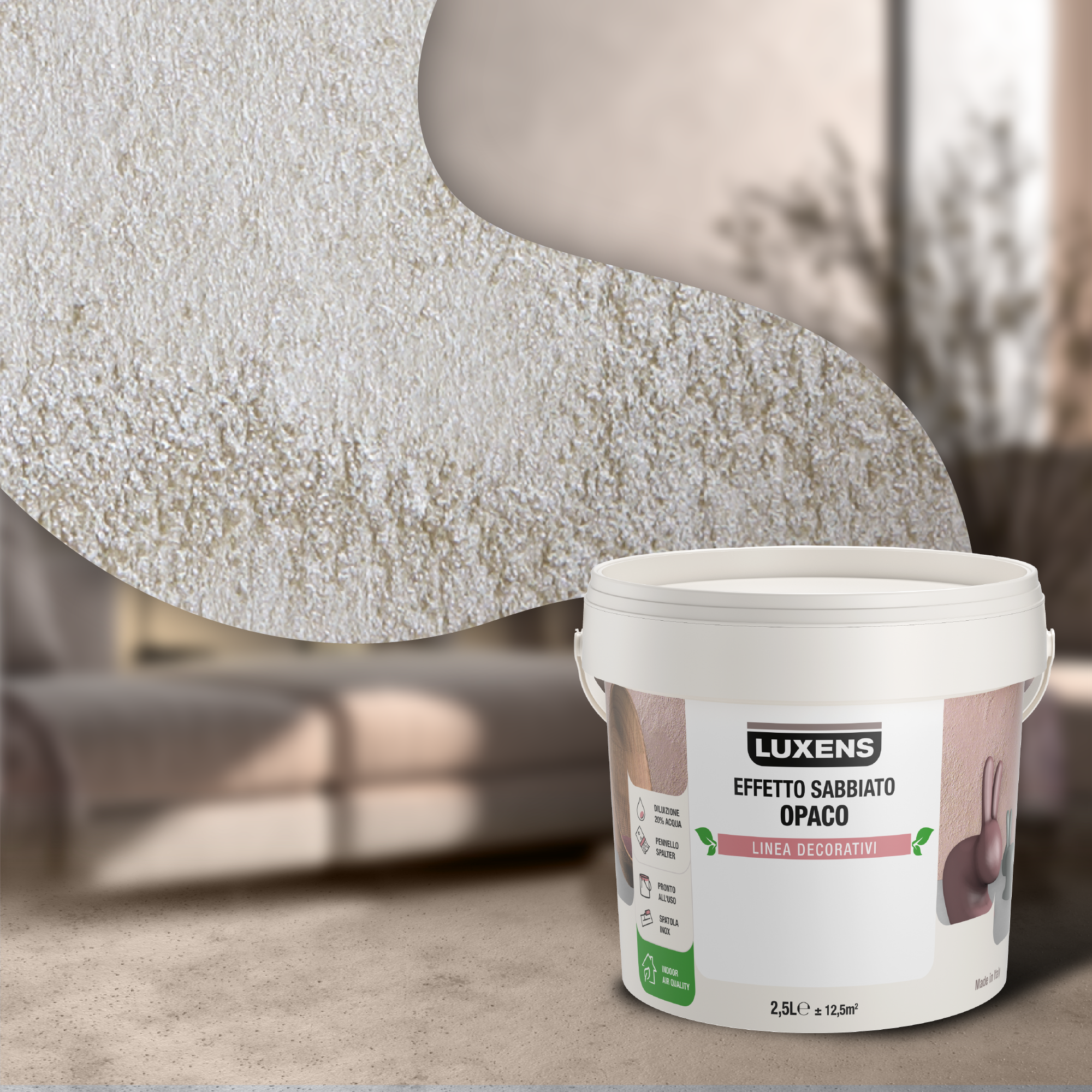 Pittura decorativa LUXENS sabbiato beige cappuccino 2.5 l - 4