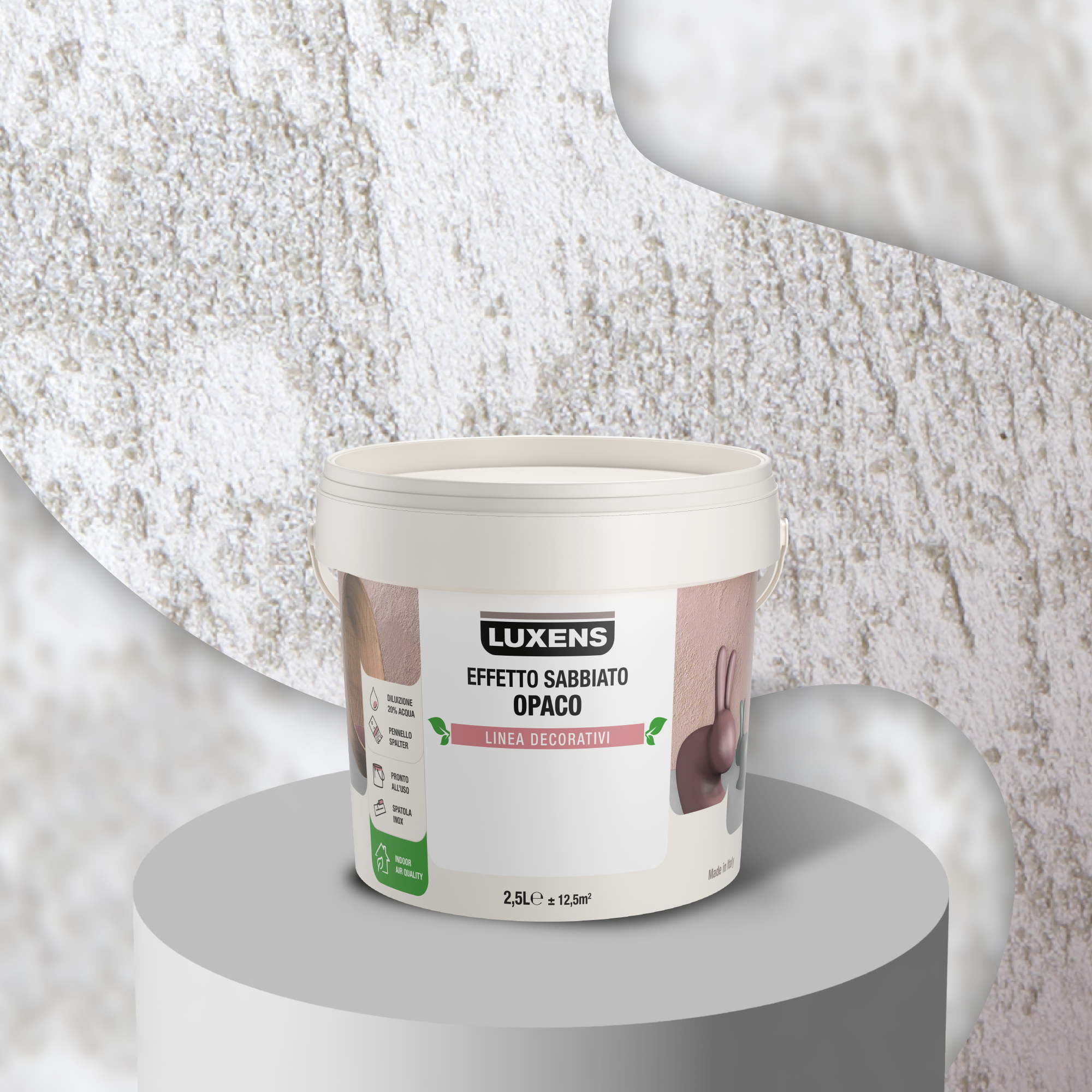 Pittura decorativa LUXENS sabbiato bianco candido neive 2.5 l - 3