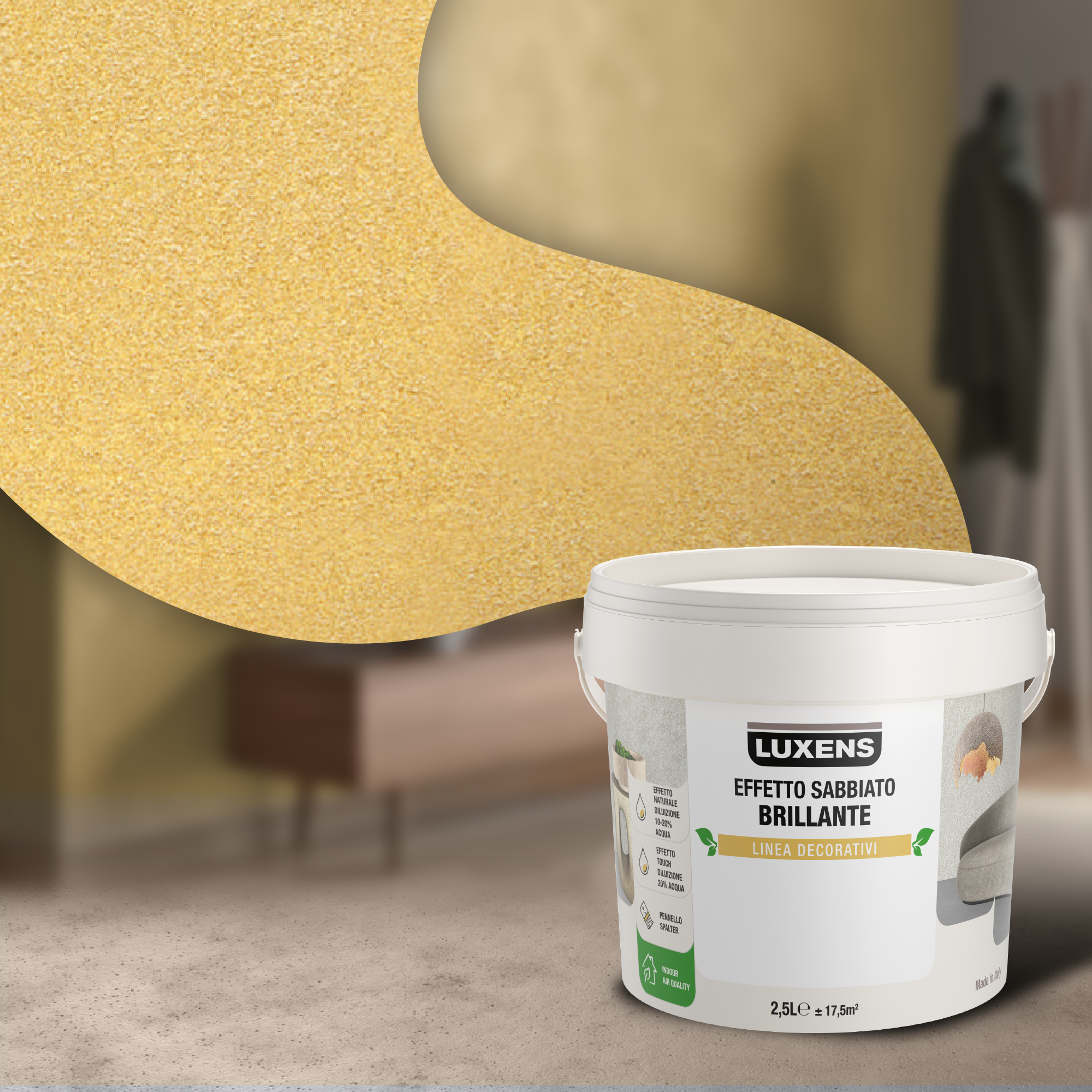 Pittura decorativa LUXENS sabbiato giallo oro surya 2.5 l - 4