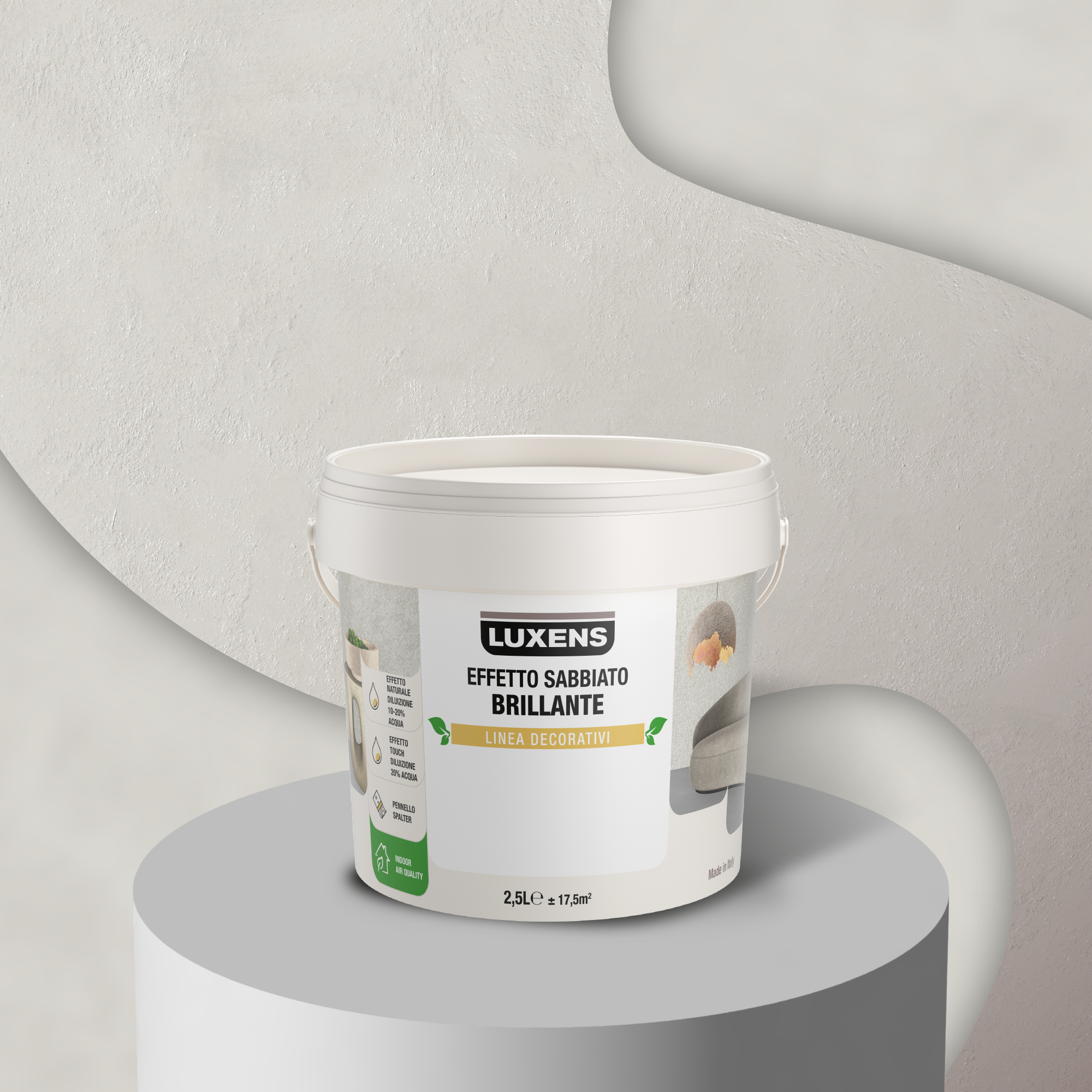 Pittura decorativa LUXENS sabbiato grigio argento alfa 2.5 l - 3