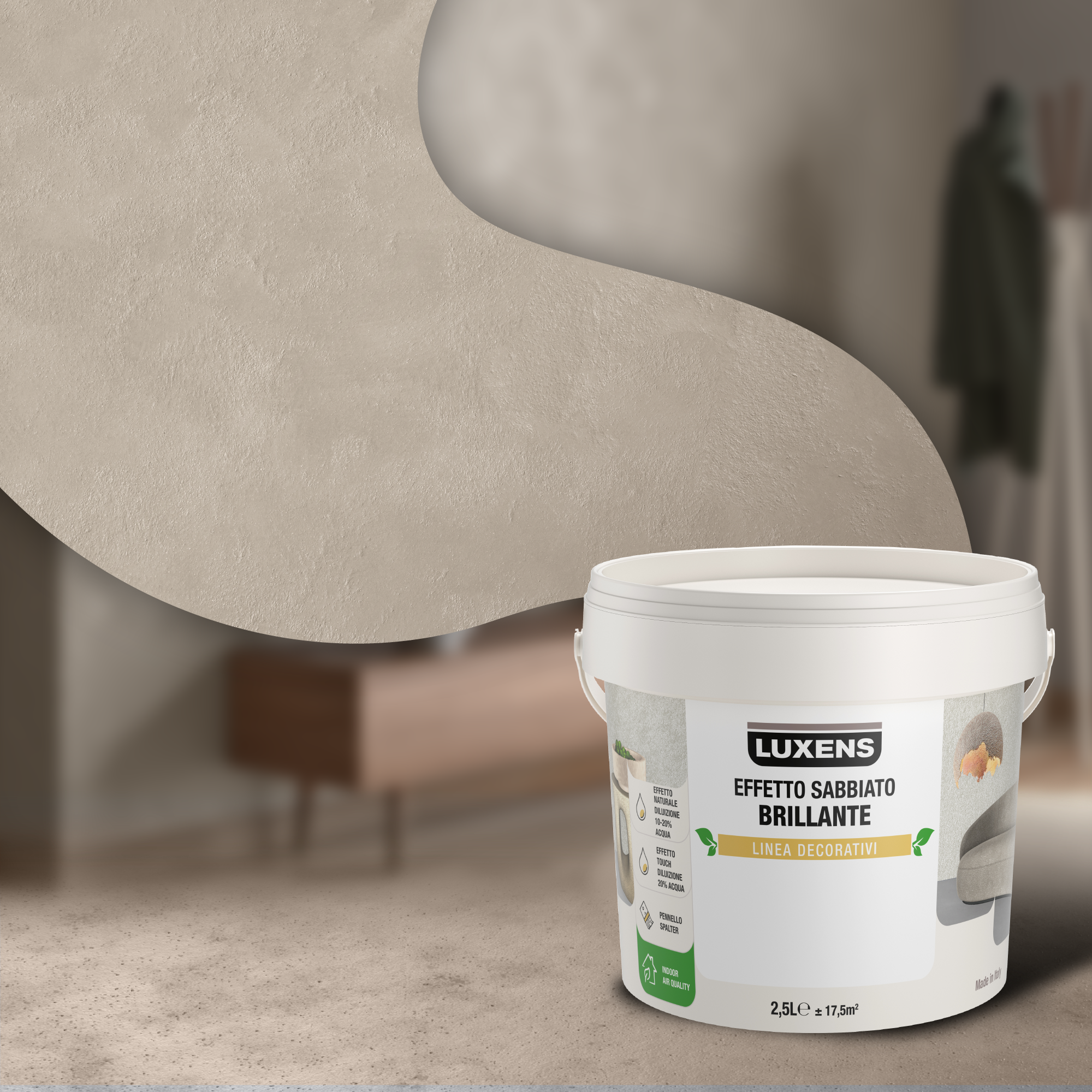 Pittura decorativa LUXENS sabbiato beige alcor 2.5 l - 4