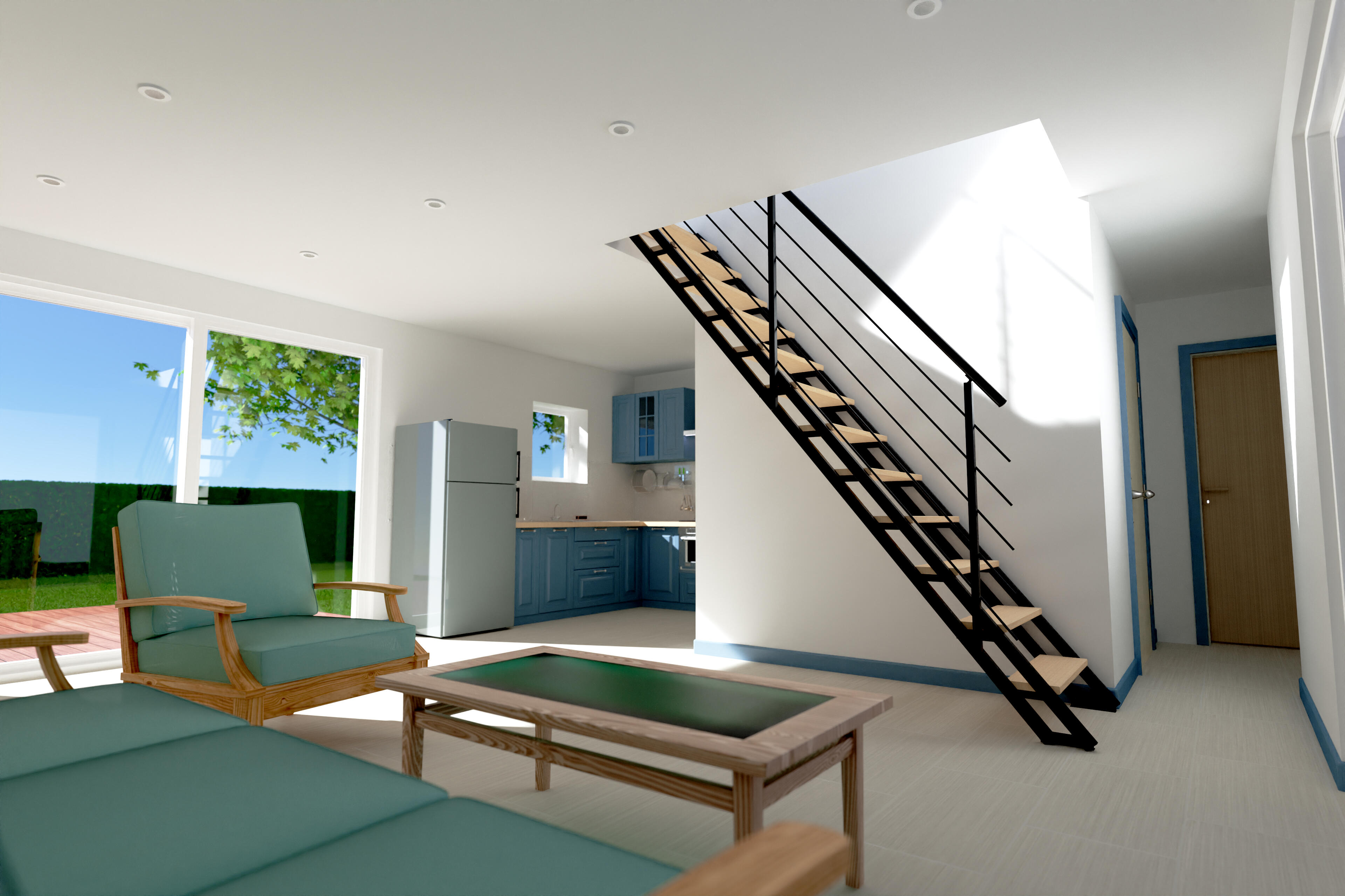 Rambarde Escalier ESCAVARIO noir main courante noire - 3