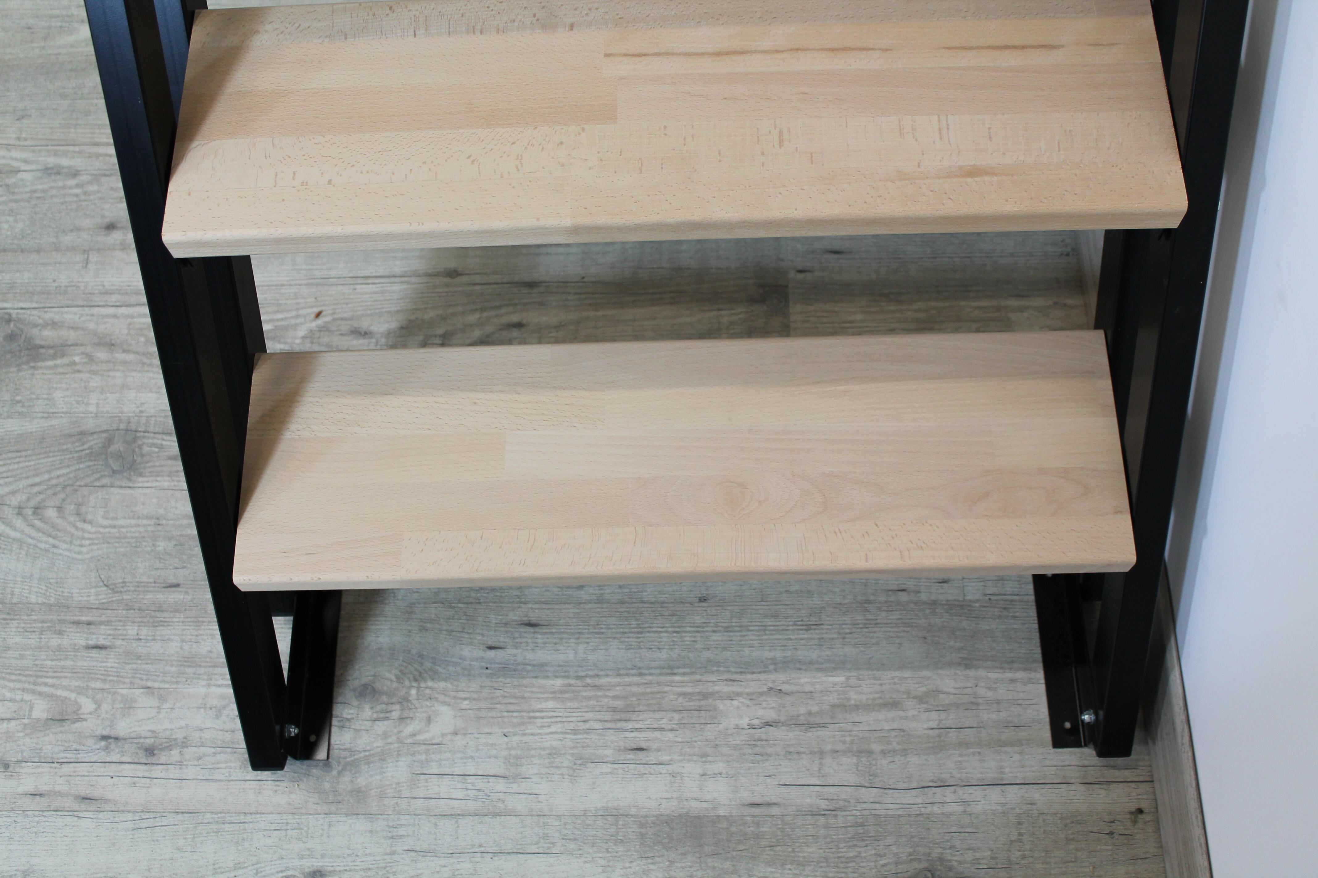 Escalier droit ESCAVARIO noir 12 marches hêtre brut, l.78 cm - 9