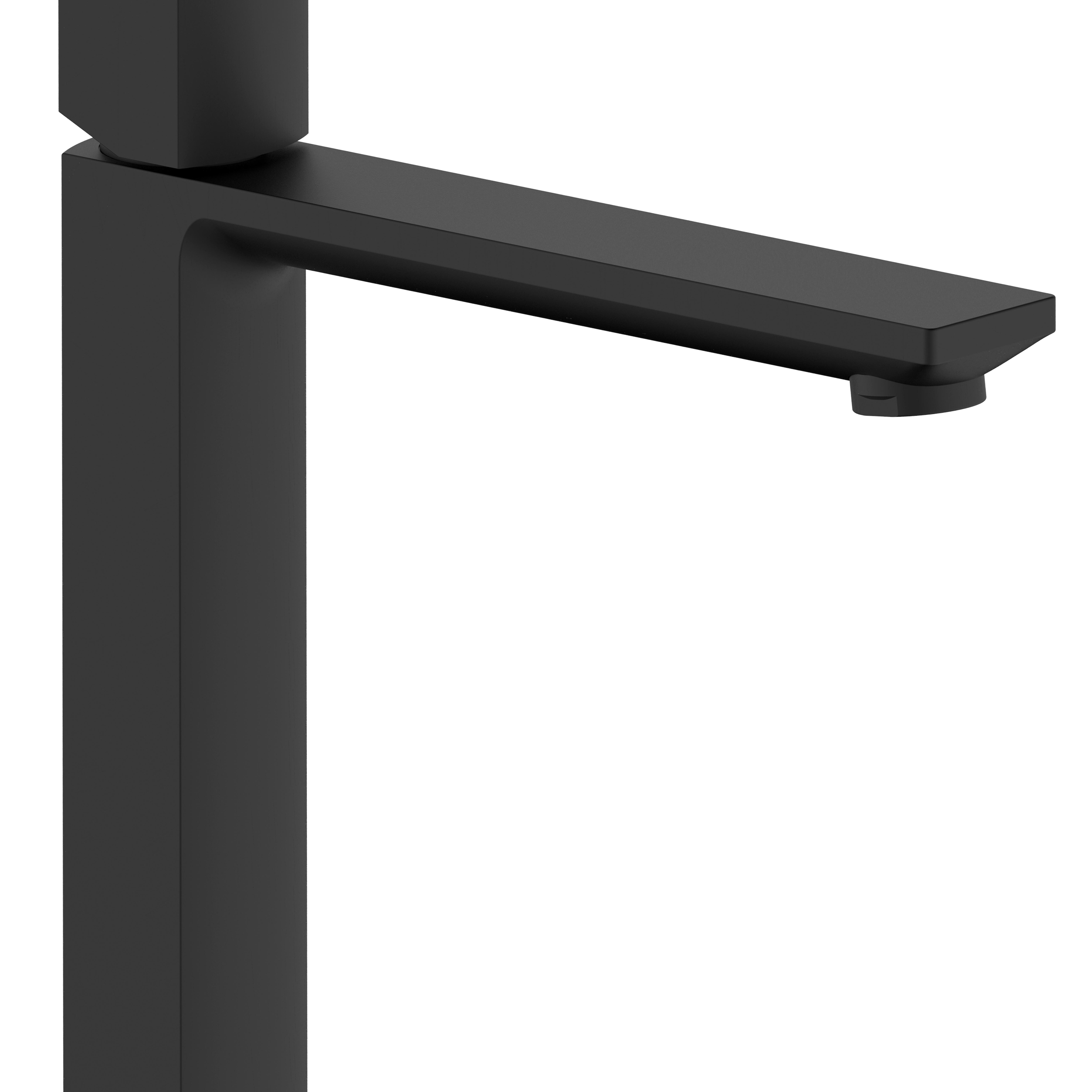 Rubinetto per lavabo getto laminare cristallino Coral nero verniciato a polvere opaco AQUASANIT - 3