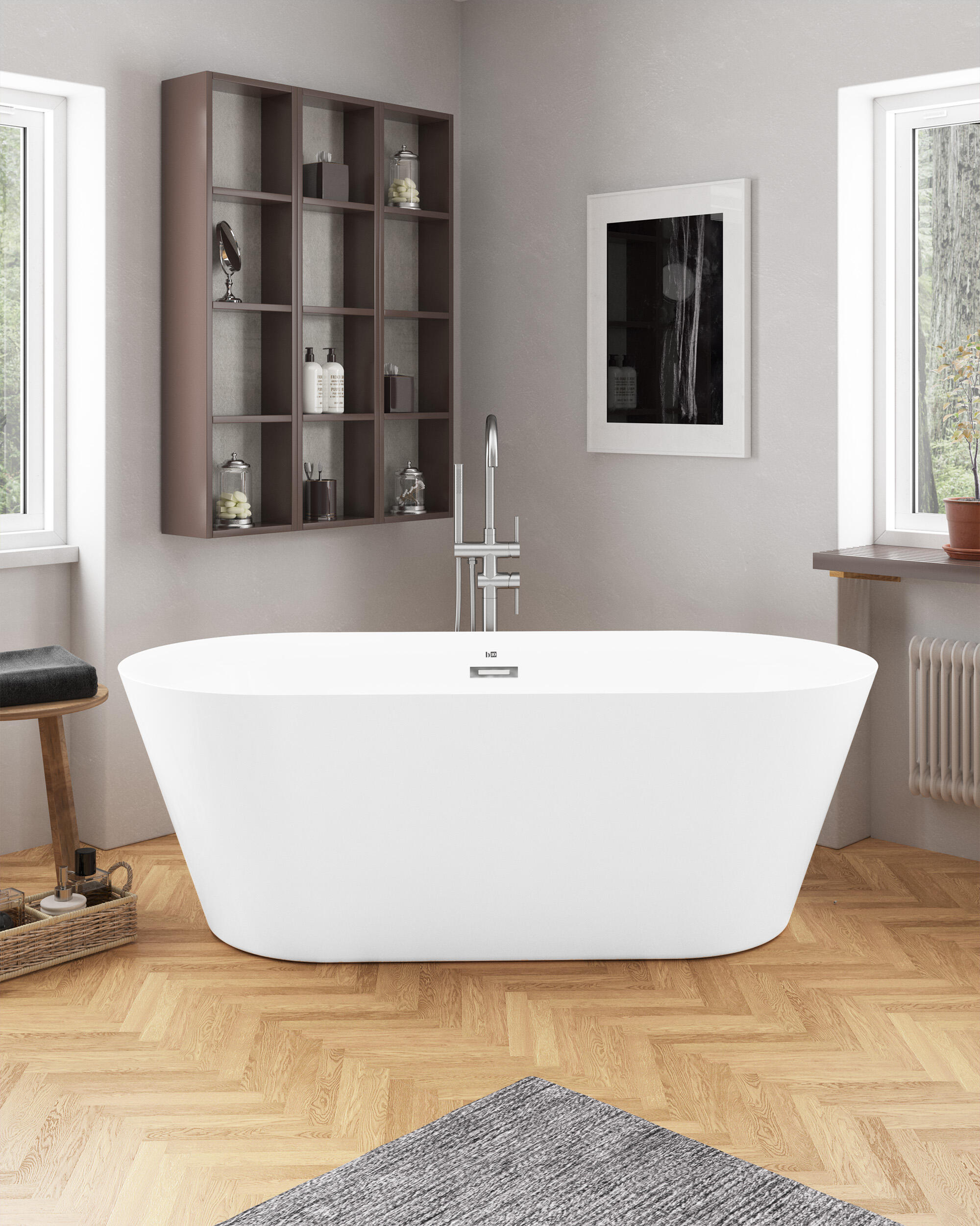 Bañera isla OBATH Cup blanco br 170x80 cm - 6