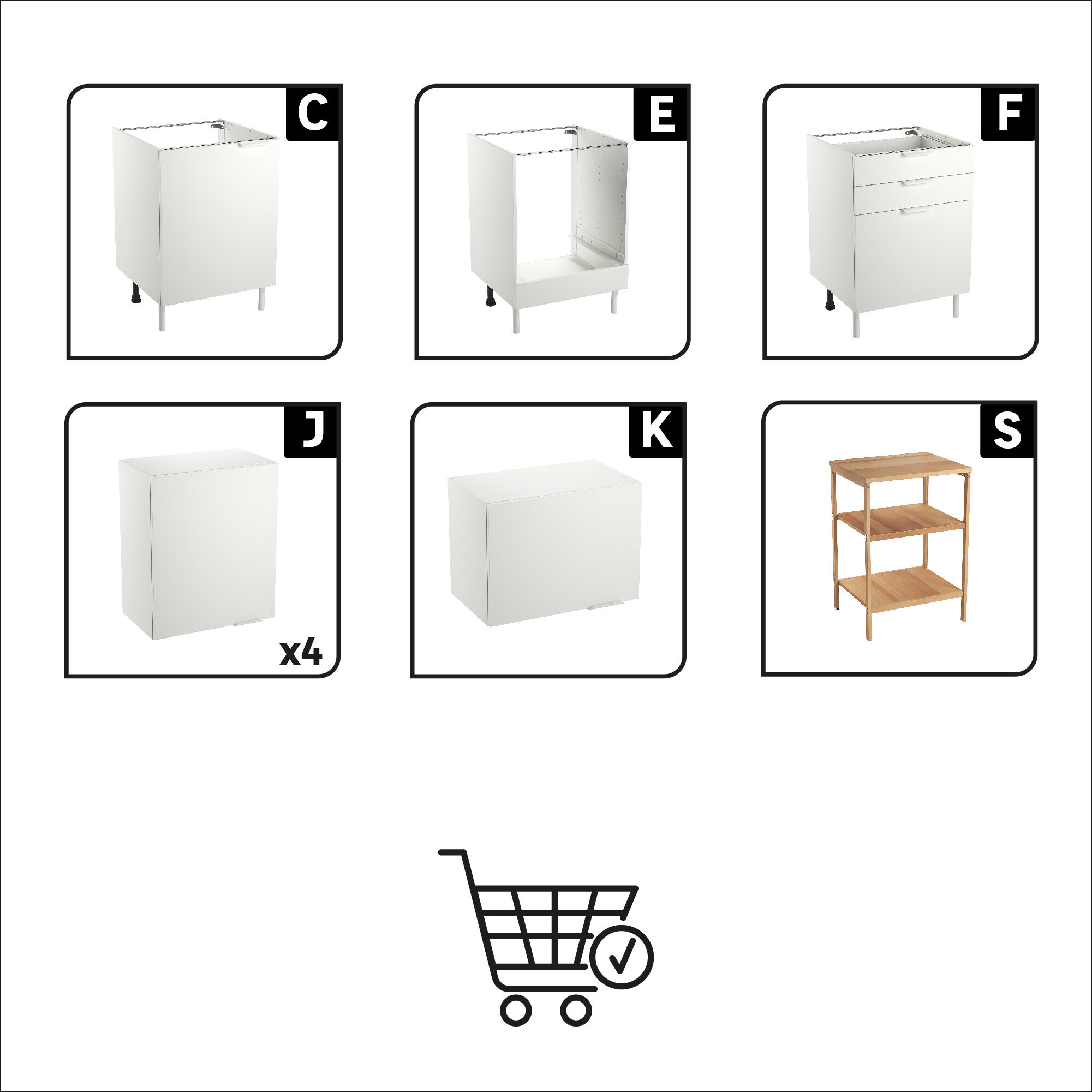 Cucina in kit DELINIA Eleki bianco 4 basi e 5 pensili L 300 cm - 7