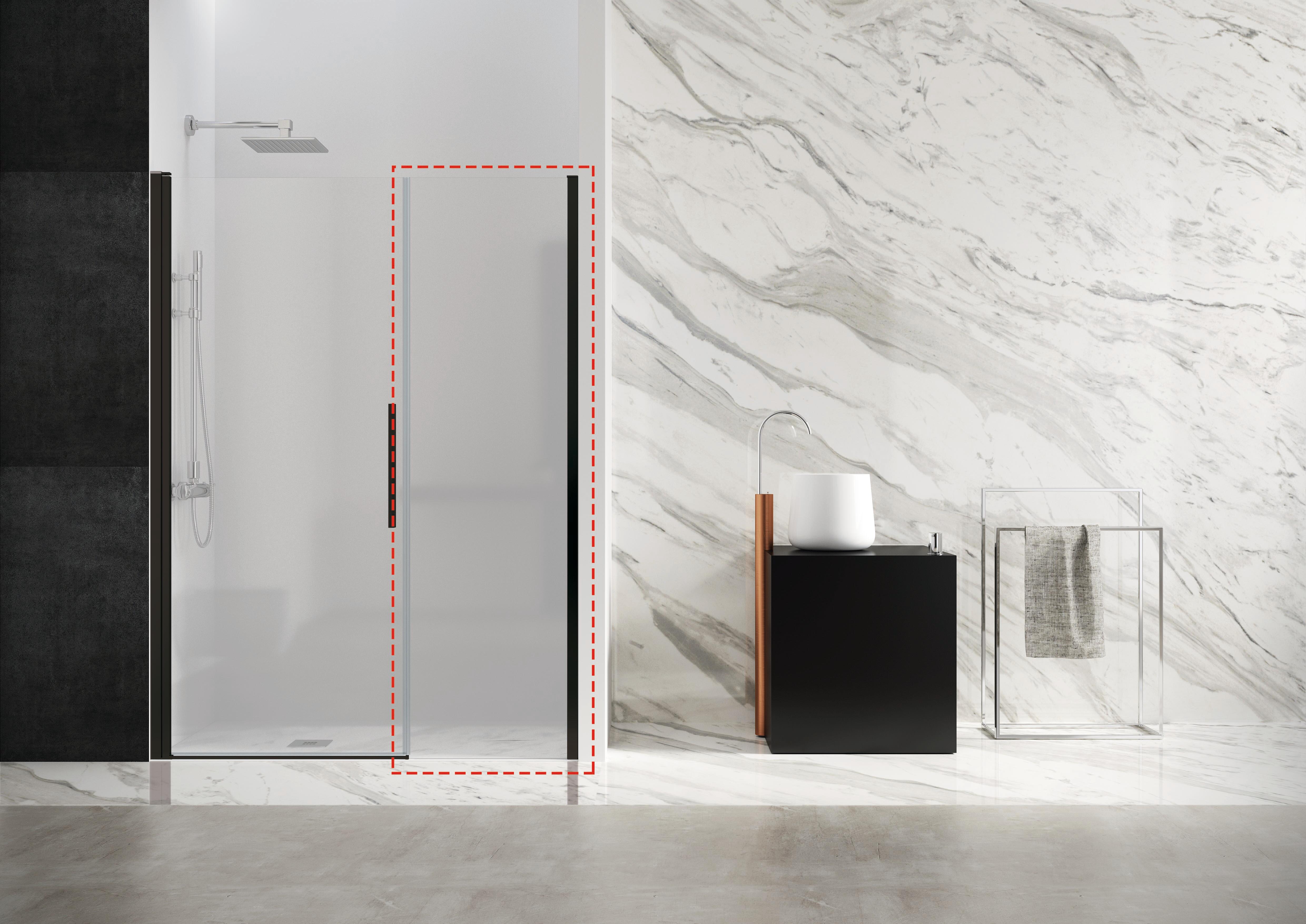 Mampara lateral fijo transparente urban perfil negro 60x200 cm 6mm