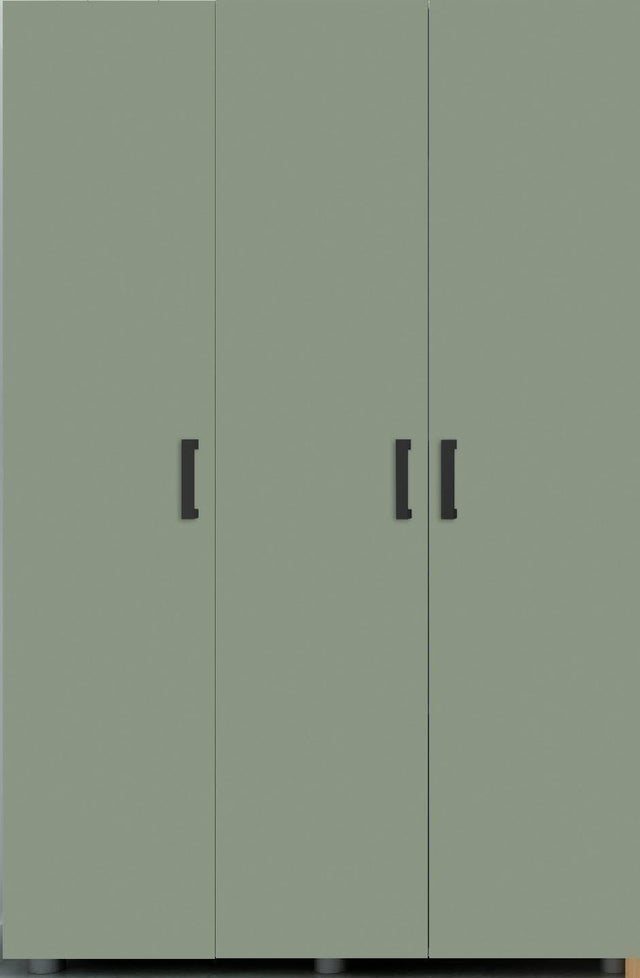 Armario alto despensero verde, 180x120x40 cm con 3 puertas