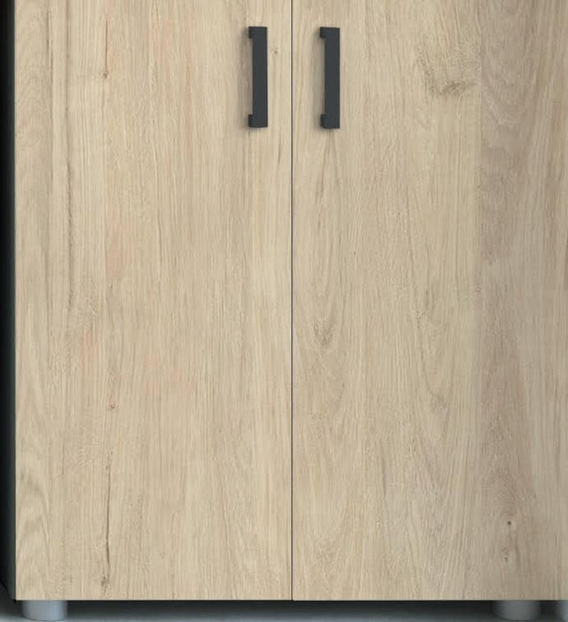 Armário baixo 2 portas de bater 2 prateleiras castanho 79x42x92 cm Finsa