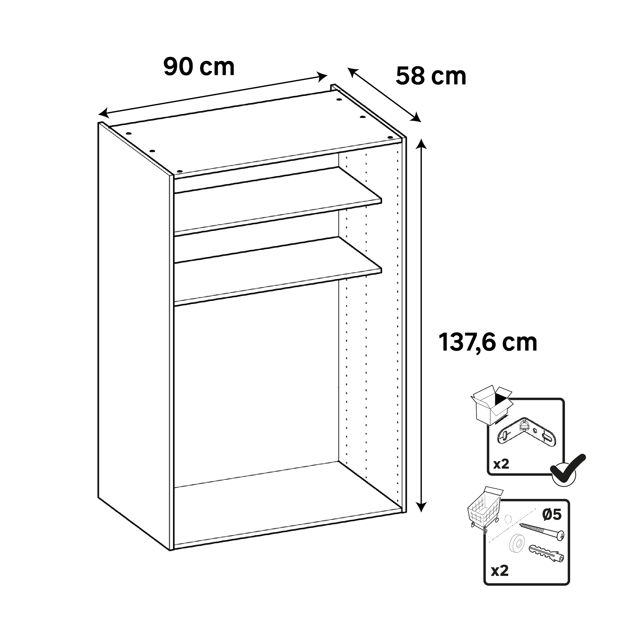 Caisson bar à café DELINIA, blanc H.139.3 x l.90 x P.58 cm - 5