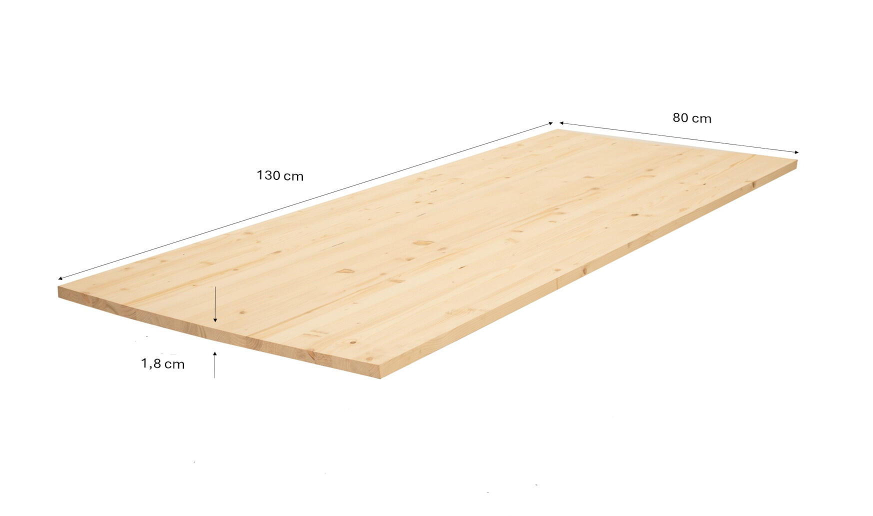 Tavola lamellare in legno di abete, L 80 x 130 cm x Sp 18 mm - 6