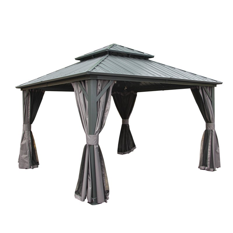 Pawilon ogrodowy Tasmania 365x365x305 cm antracytowy Eurohit