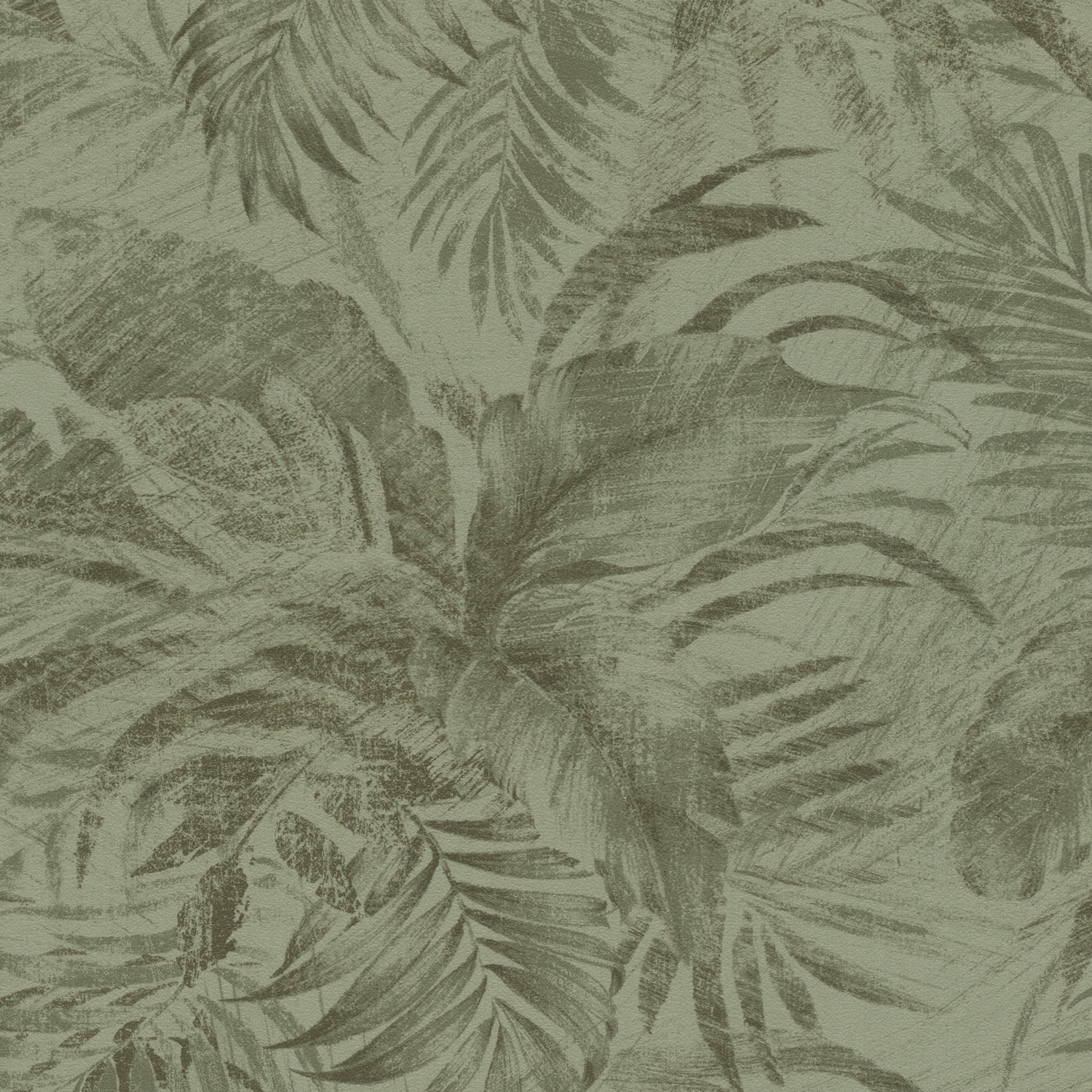 Papel pintado vinilo aplicación cola en pared Floral vegetal Aiden verde  INSPIRE 53cmx10.05m superlavable - 3