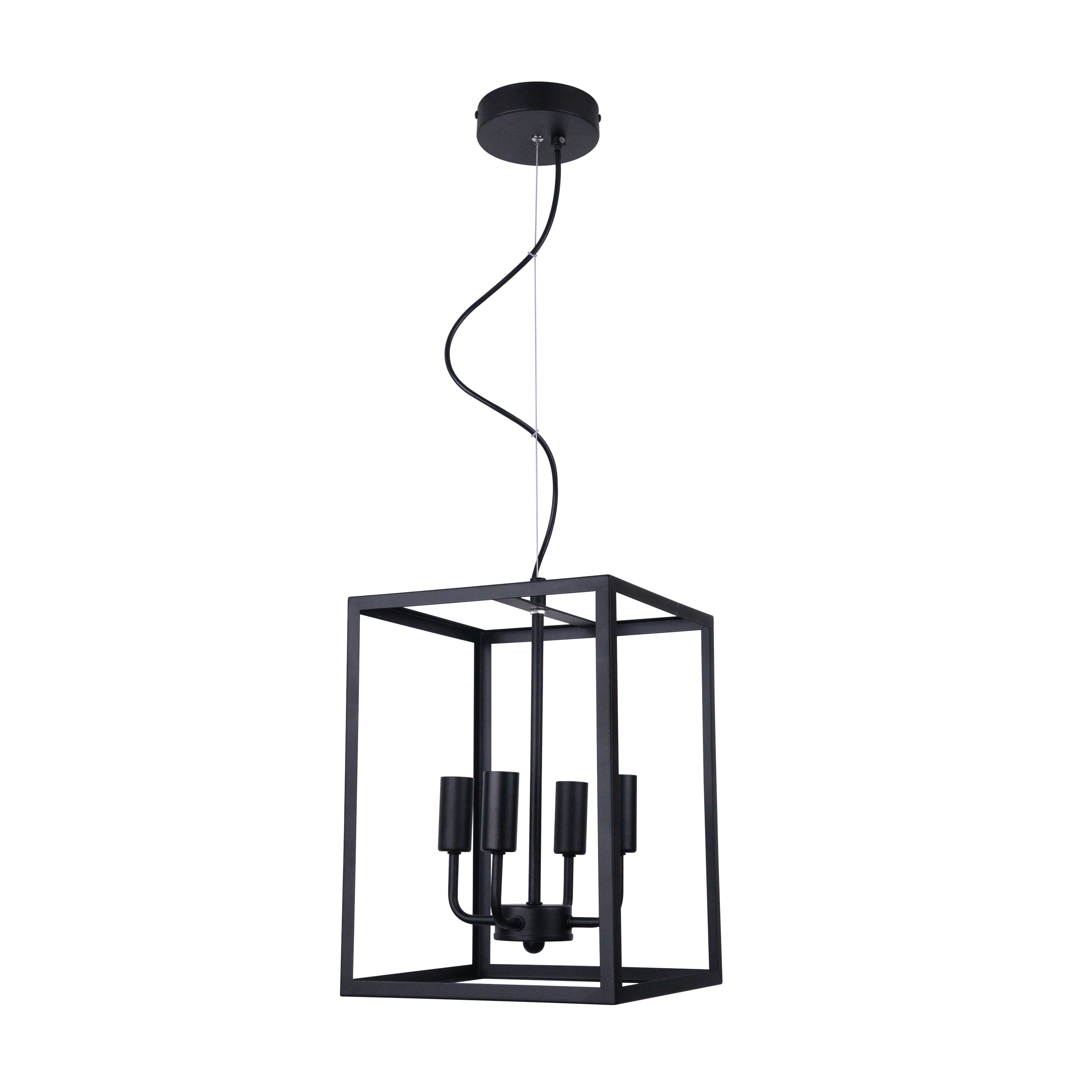 Lampadario Industriale ANTIGO nero paralume nero 4x E14 Ø26cm INSPIRE - 2