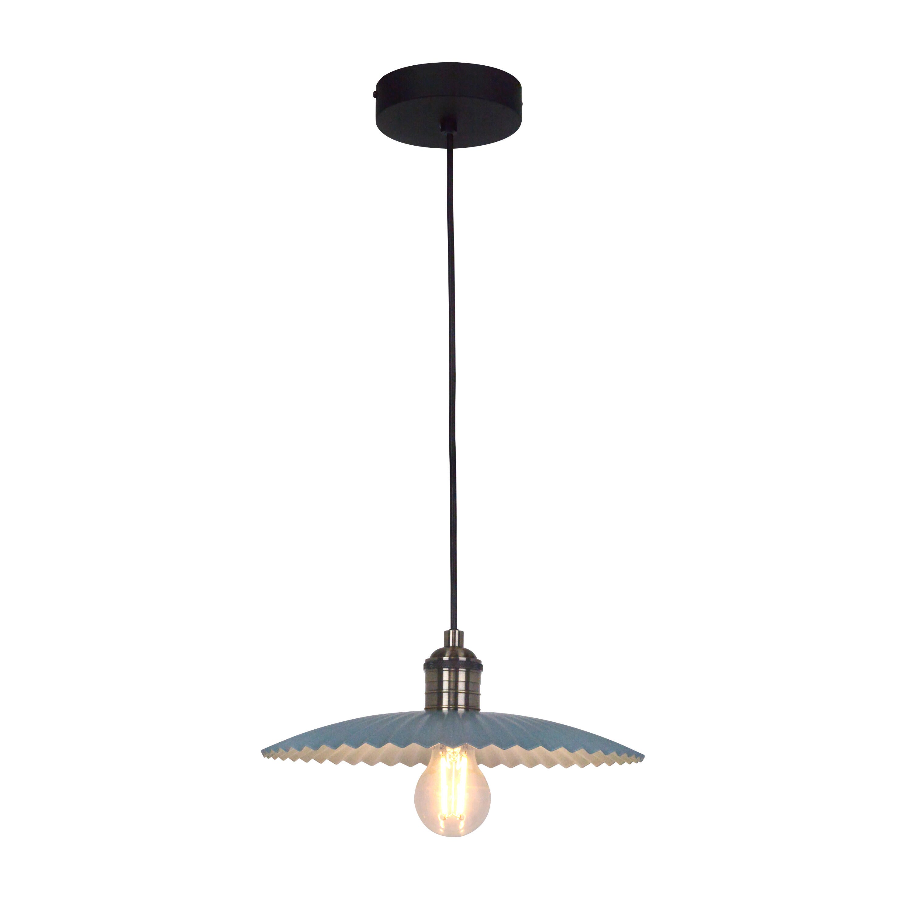 Suspension Kapisi fer, bleu, Diam.30 cm INSPIRE, E27 - 2