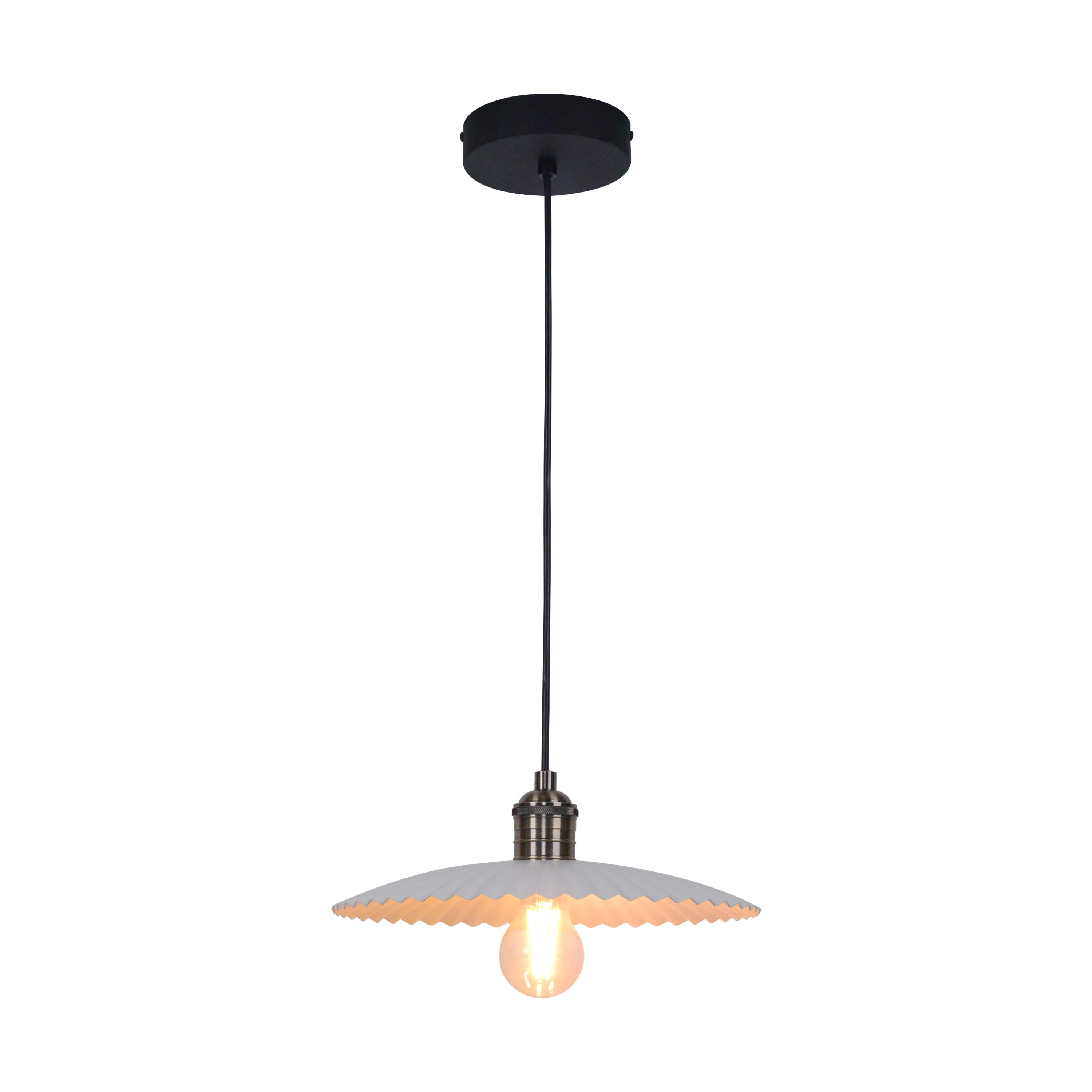Suspension Kapisi fer, blanc, Diam.30 cm INSPIRE, E27 - 3
