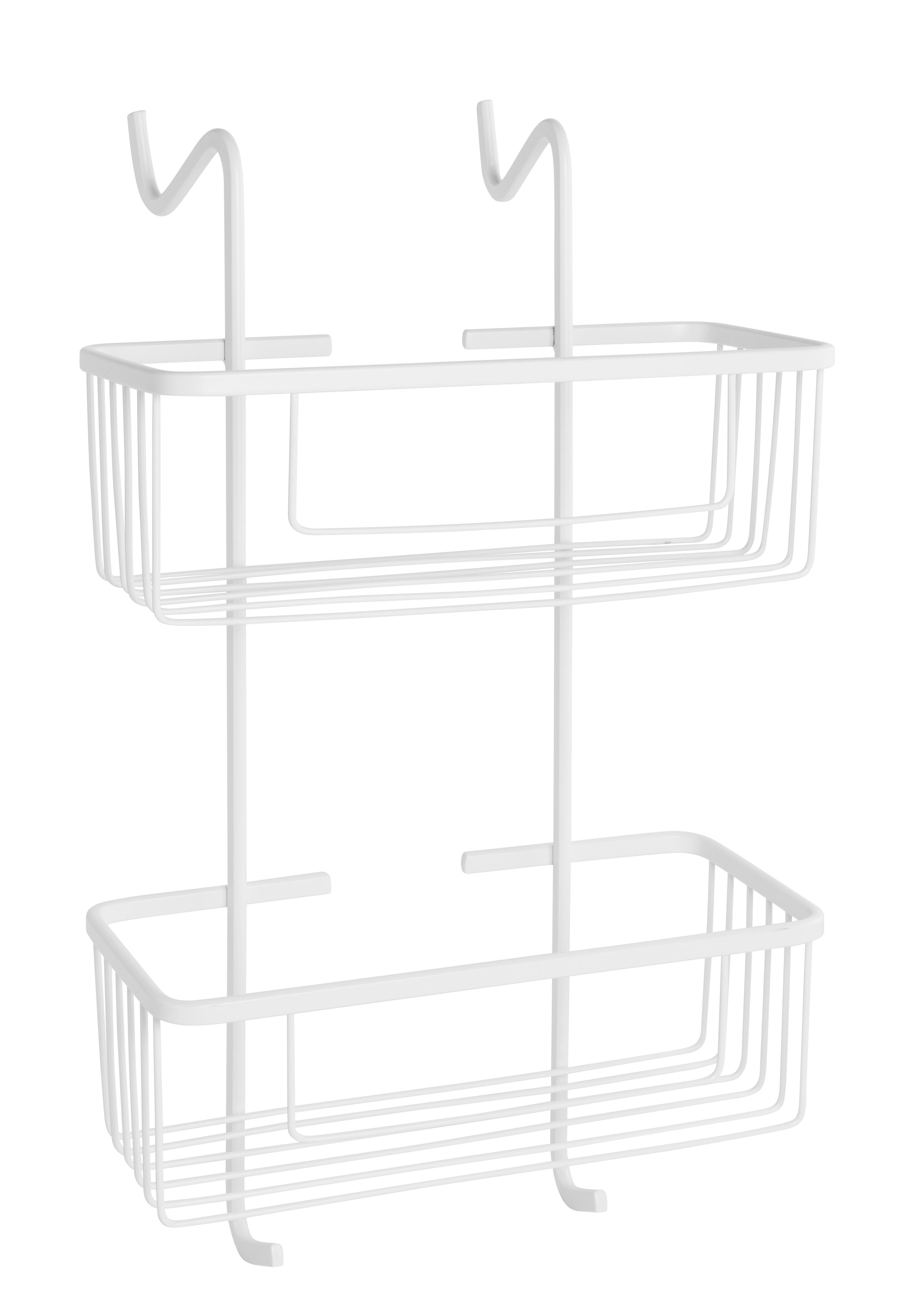 Organizador de ducha cesto para colgar mamparas dentro de la ducha blanco 28.5x51x22.5 cm
