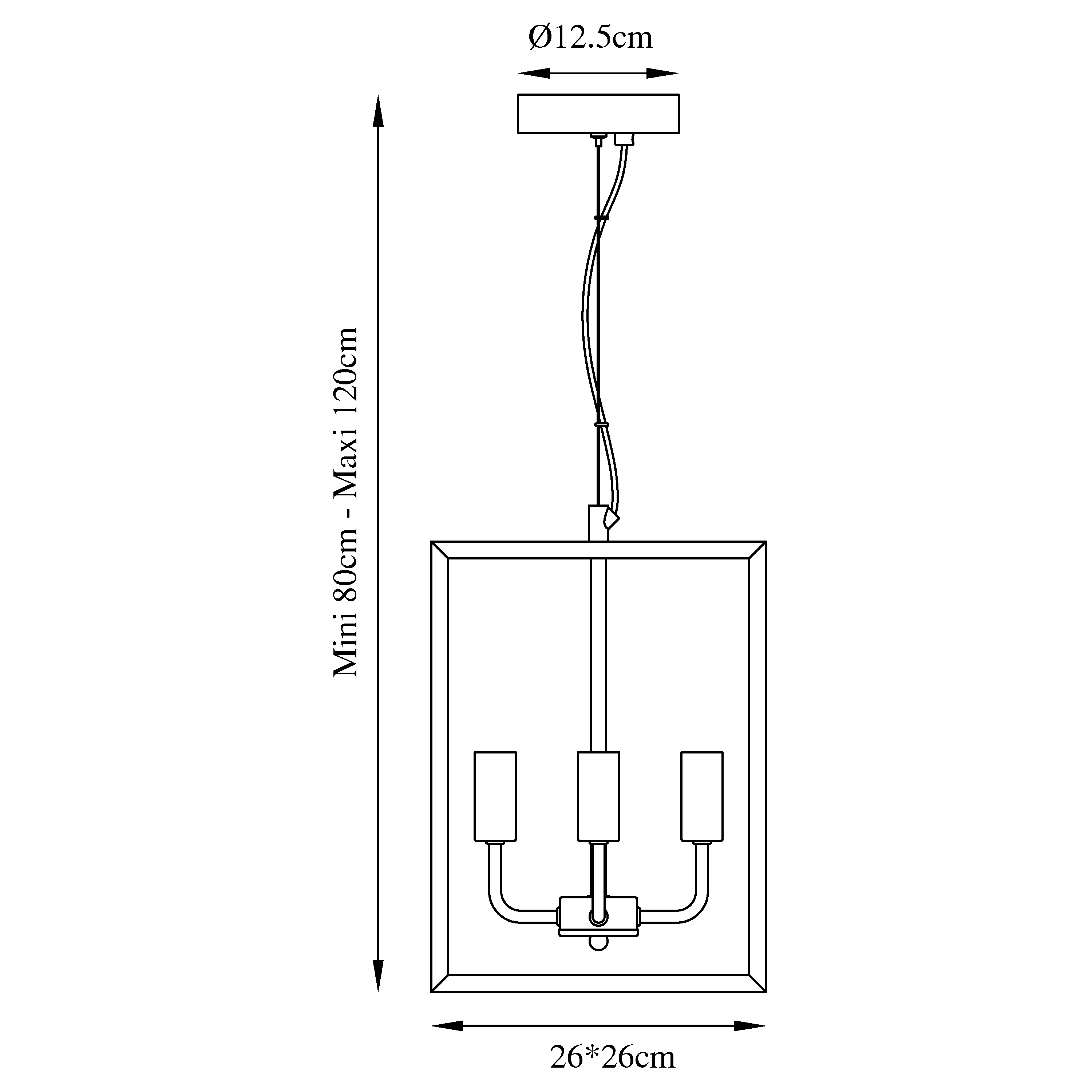 Lampadario Industriale ANTIGO nero paralume nero 4x E14 Ø26cm INSPIRE - 12