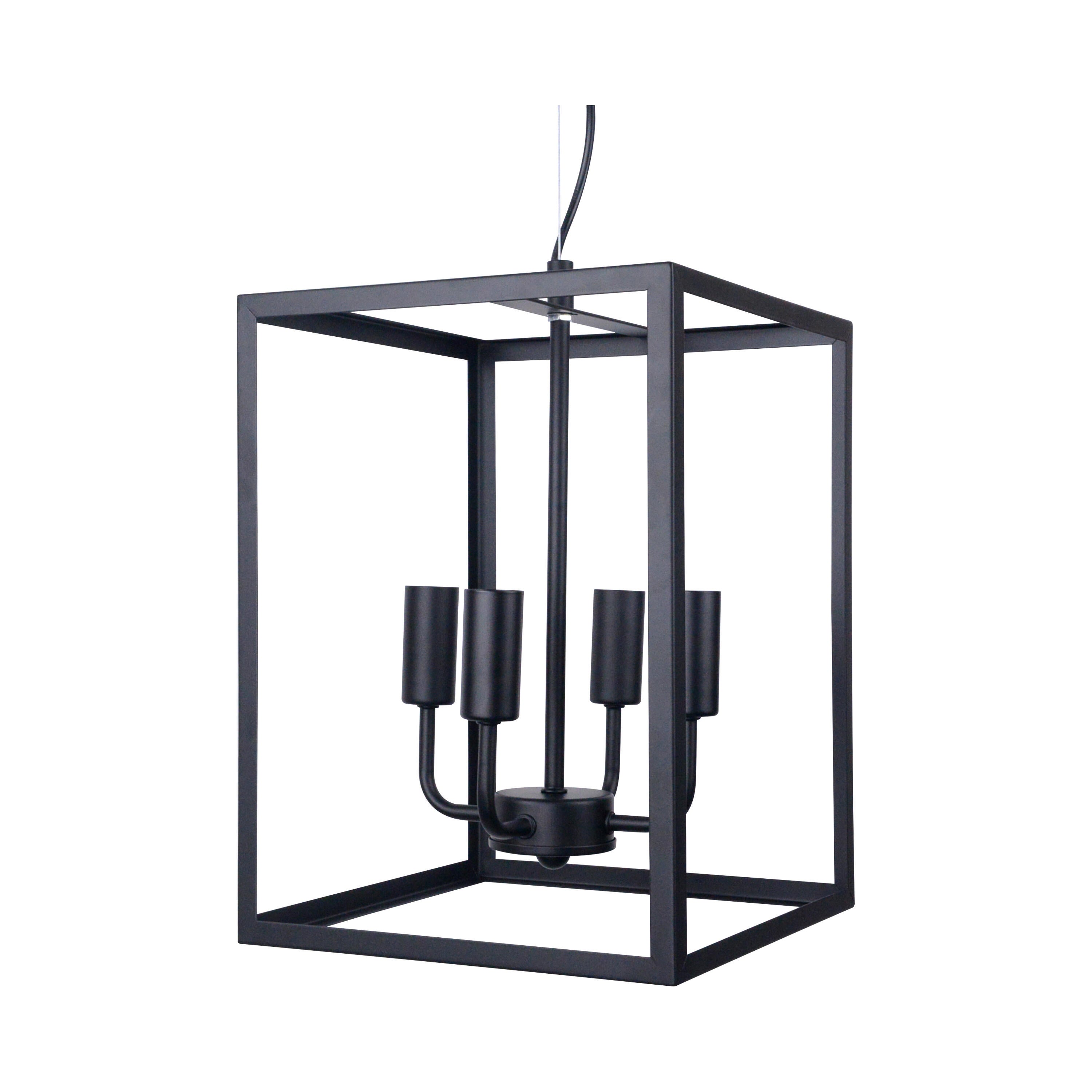 Lampadario Industriale ANTIGO nero paralume nero 4x E14 Ø26cm INSPIRE - 9