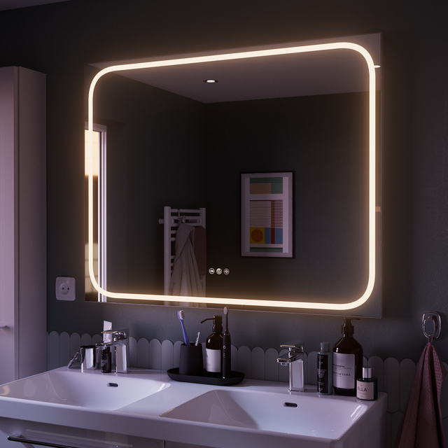 Espelho 100x80 cm com iluminação led Sensea Remix