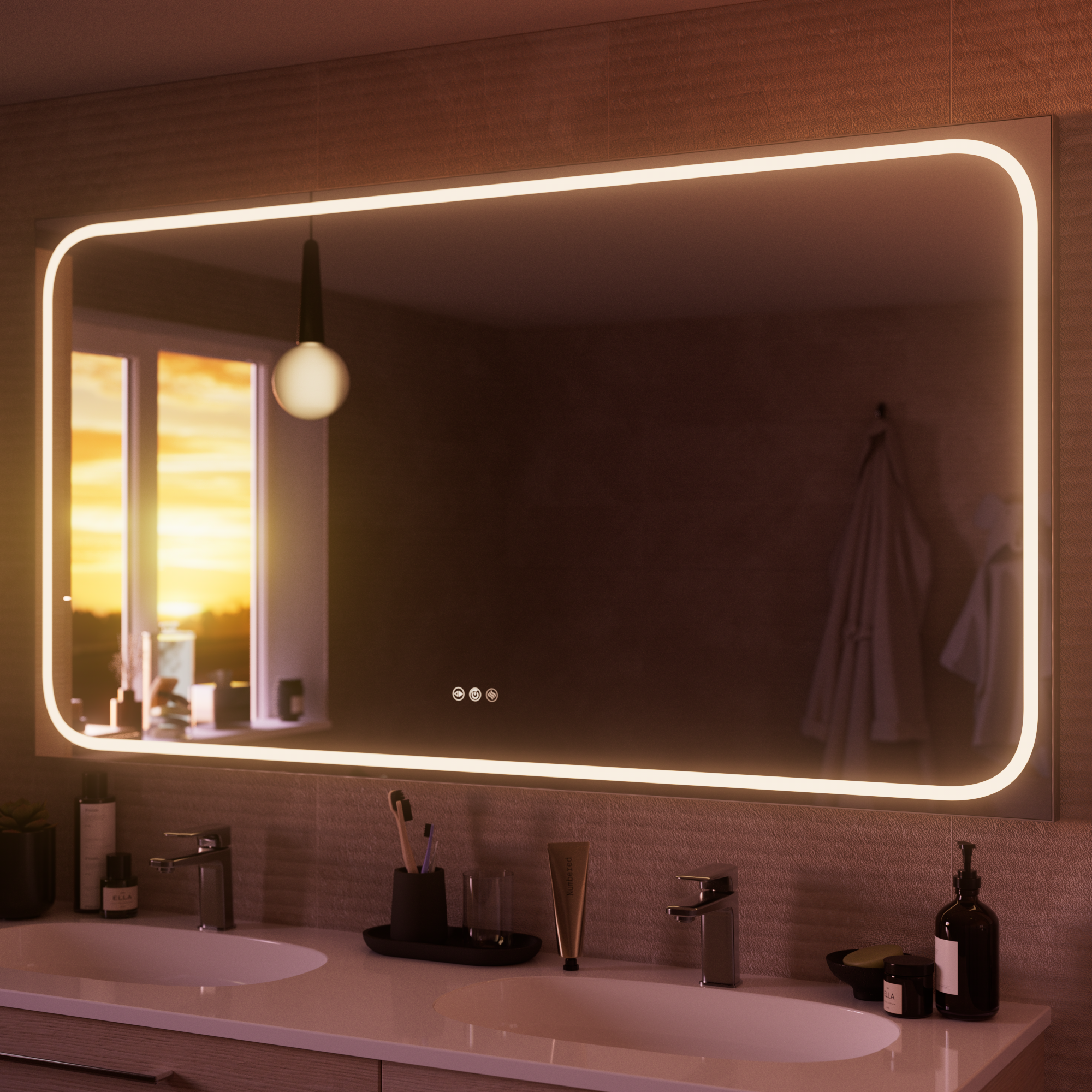 Espejo de baño con luz led remix con antivaho 150x80cm