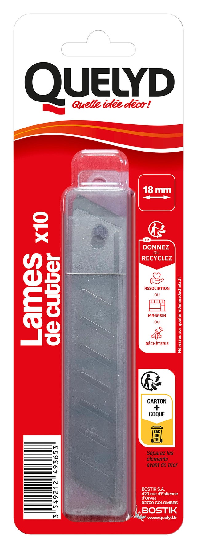 Recharge de lame de cutter X10 QUELYD