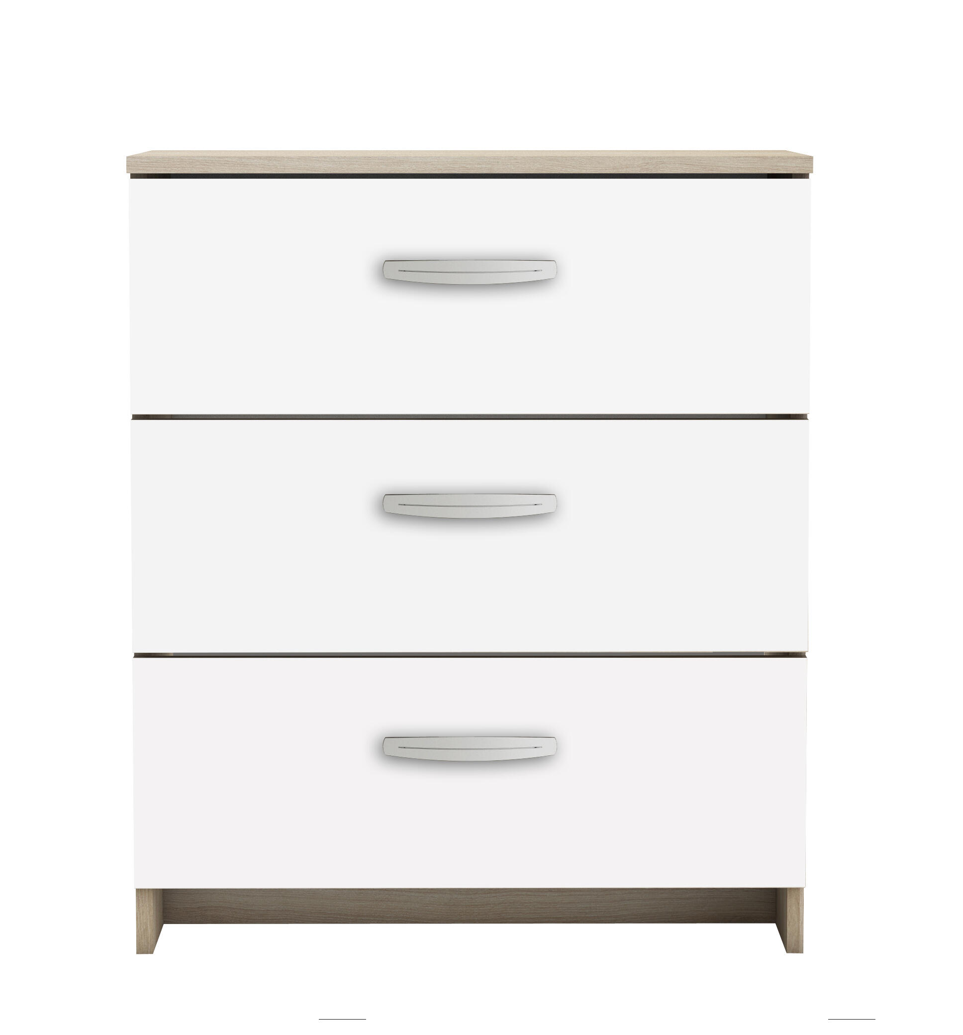 Cómoda NANO 3 cajones 60.5x71.7x29.4cm blanco/roble - 6