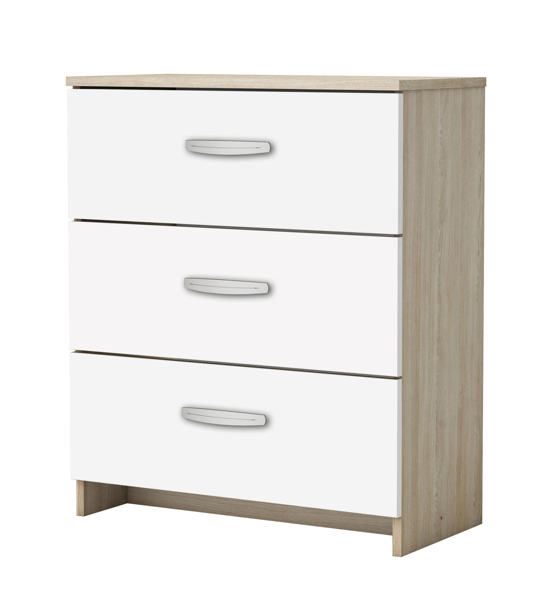 Cómoda NANO 3 cajones 60.5x71.7x29.4cm blanco/roble - 5