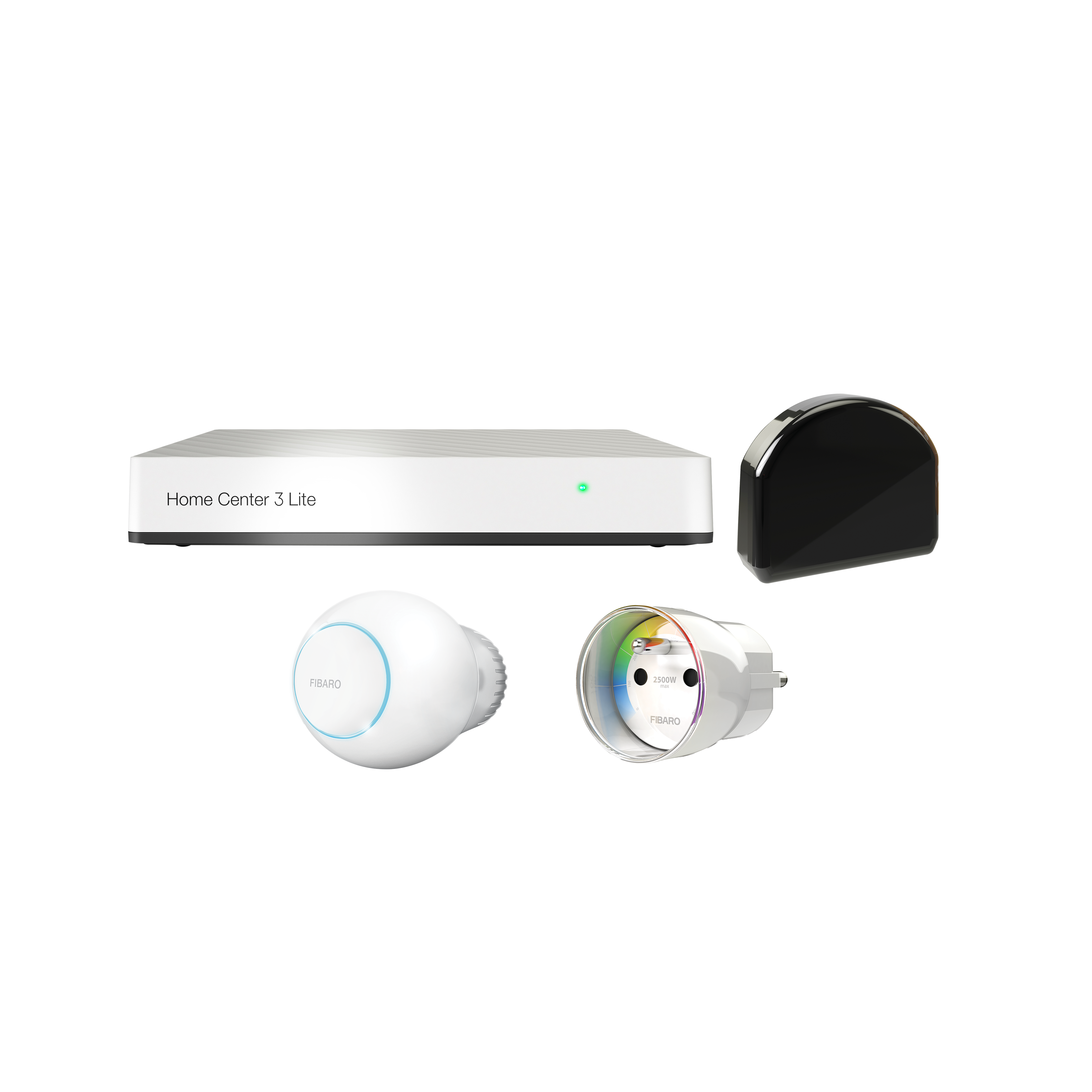 Zestaw startowy salon HomeCenter 3 Lite + kontroler RGBW + gniazdko + termostat FIBARO