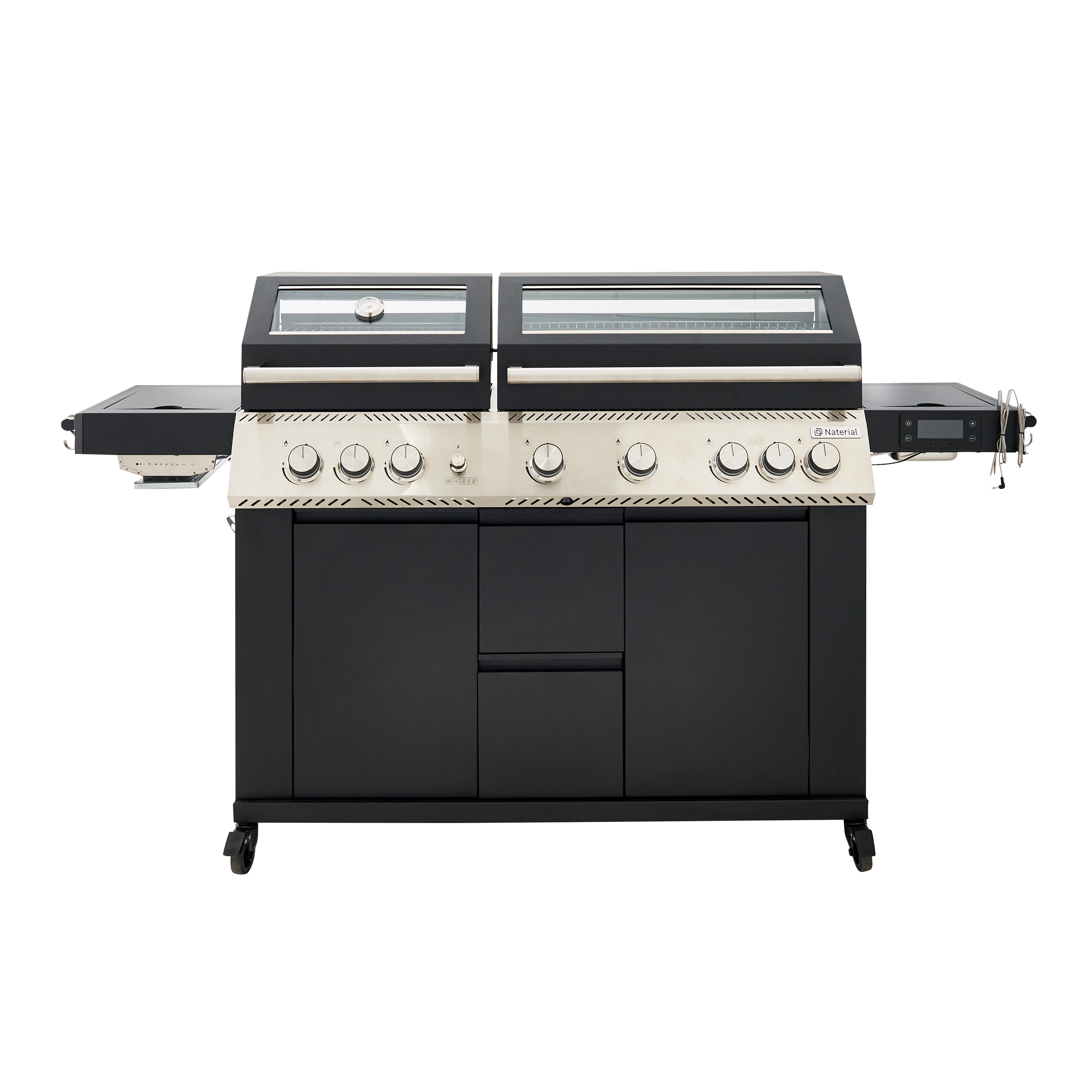 Barbecue a gás premium inox com 6+2 queimadores preto Naterial Upsilon - 2