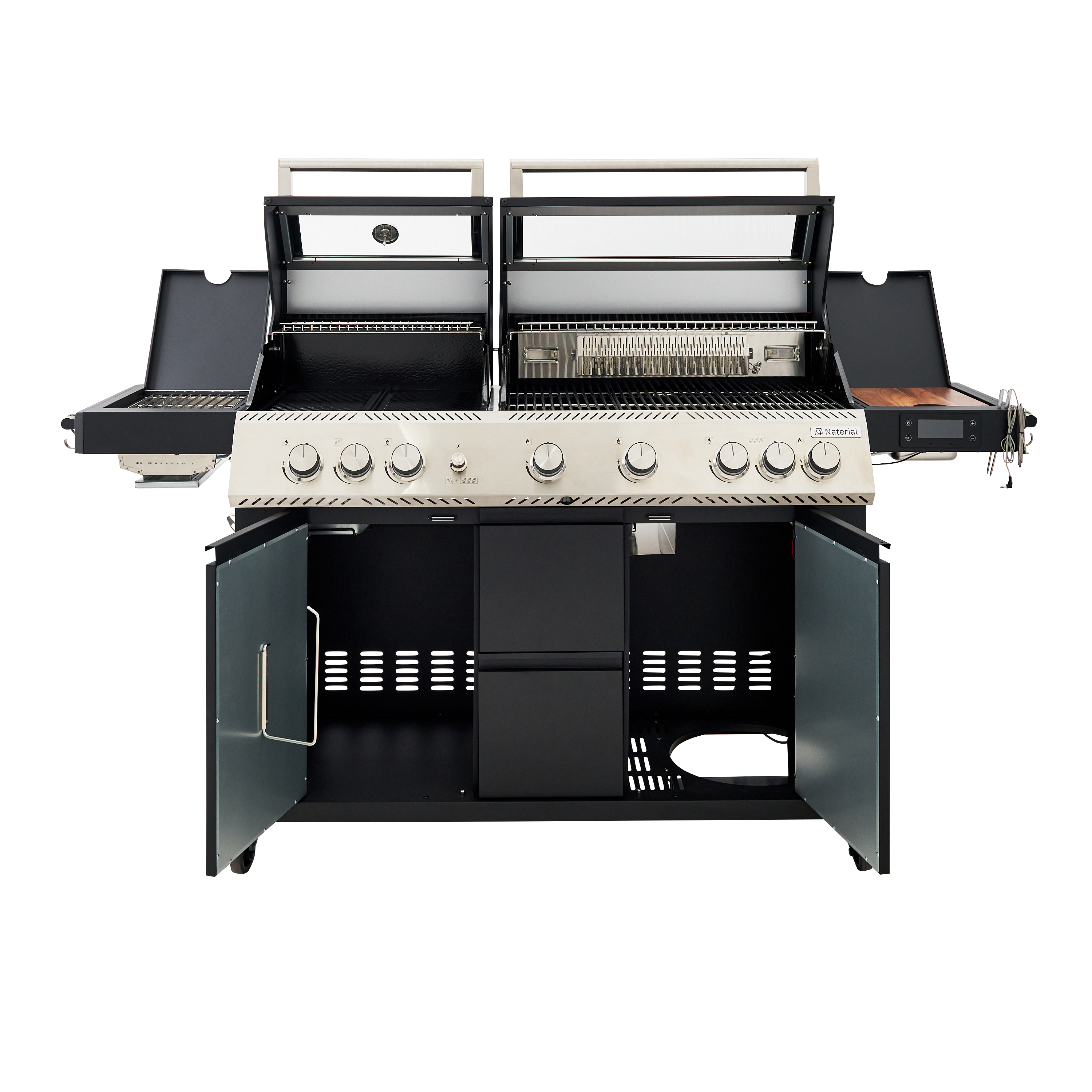 Barbecue a gás premium inox com 6+2 queimadores preto Naterial Upsilon - 3